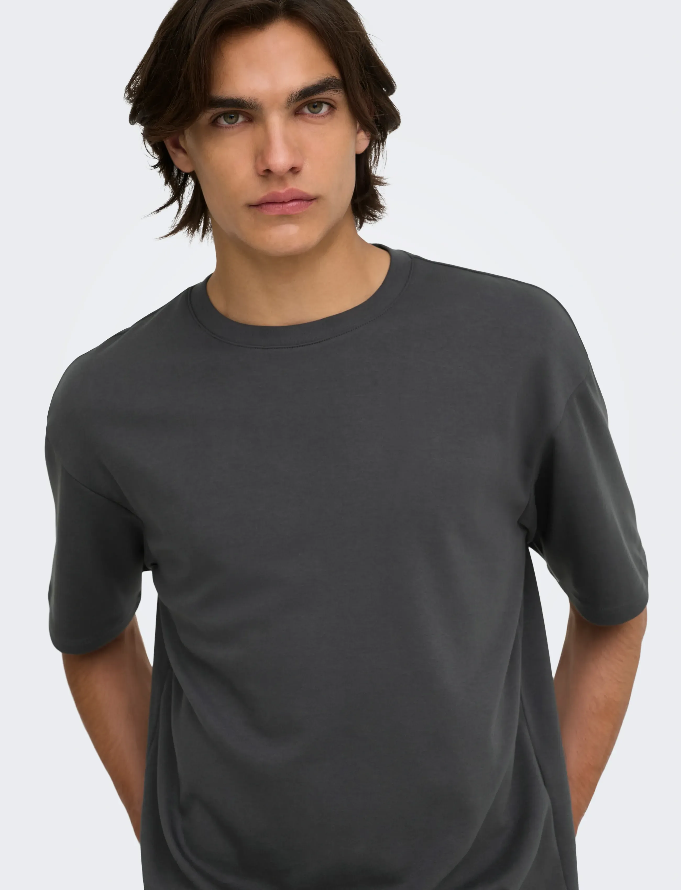 ONLY & SONS - ONSCASPIAN AIRFLEX BOXY SS TEE NOOS - kortärmade t-shirts - grey pinstripe - 5