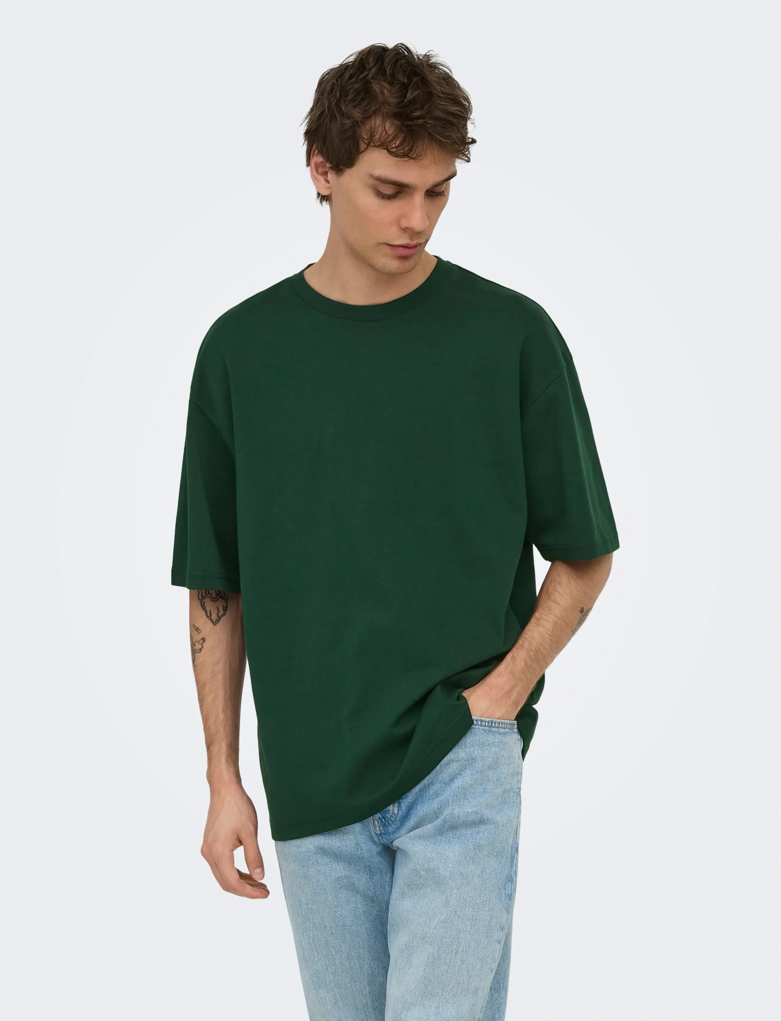 ONLY & SONS ONSCASPIAN AIRFLEX BOXY SS TEE NOOS - Tøj - PINE GROVE / green