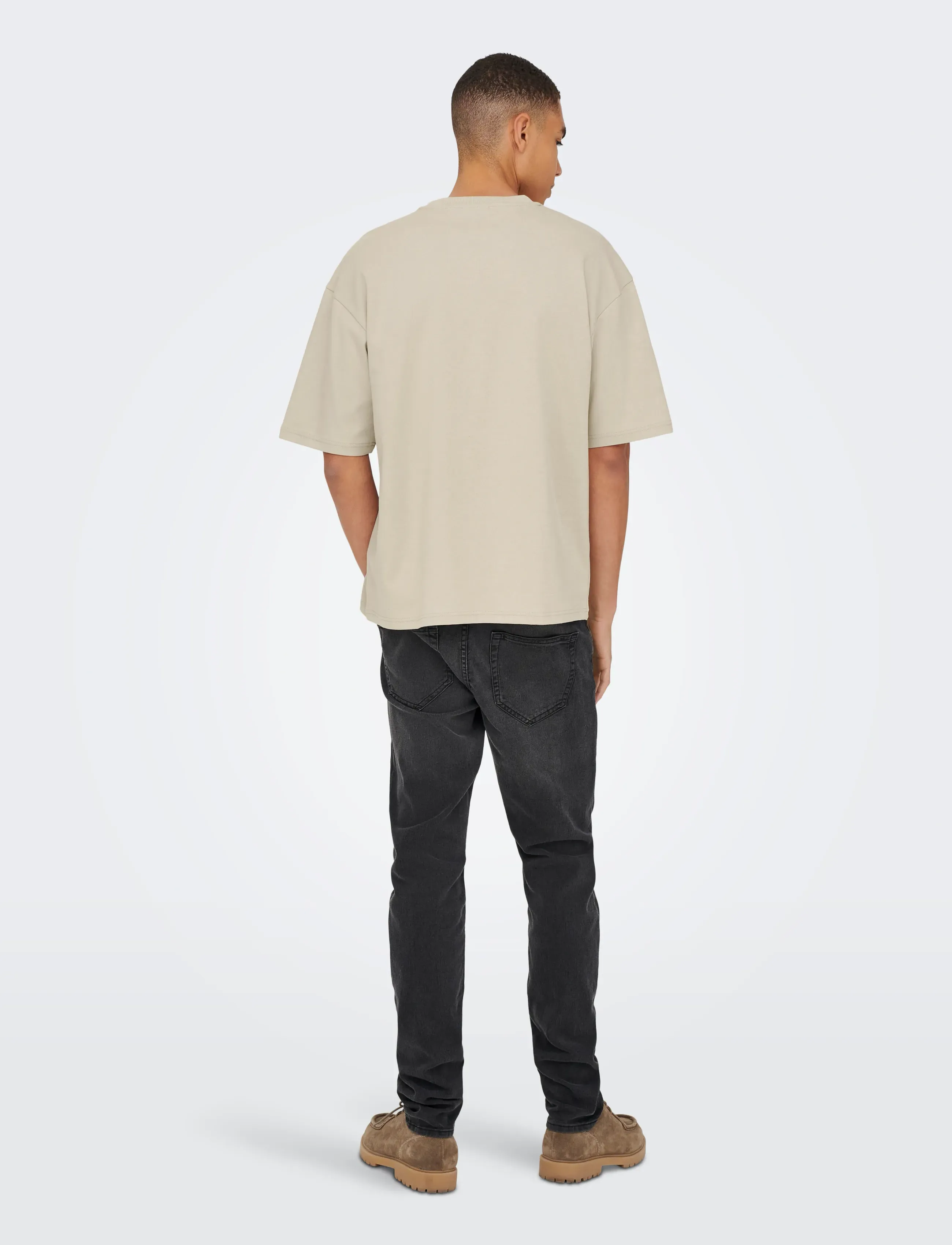 ONLY & SONS - ONSCASPIAN AIRFLEX BOXY SS TEE NOOS - kurzärmelig - silver lining - 3