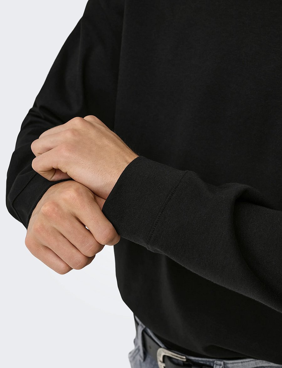 ONLY & SONS - ONSCASPIAN AIRFLEX RLX LS TEE NOOS - black - 5