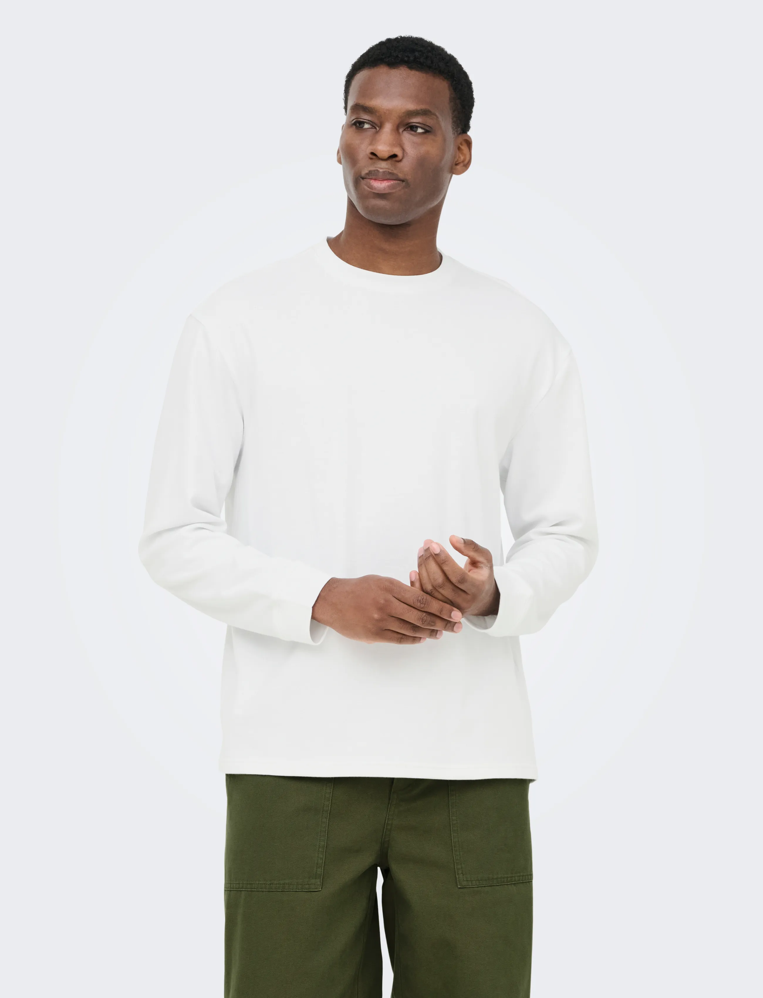 ONLY & SONS ONSCASPIAN AIRFLEX RLX LS TEE NOOS - Kleidung - WHITE / white
