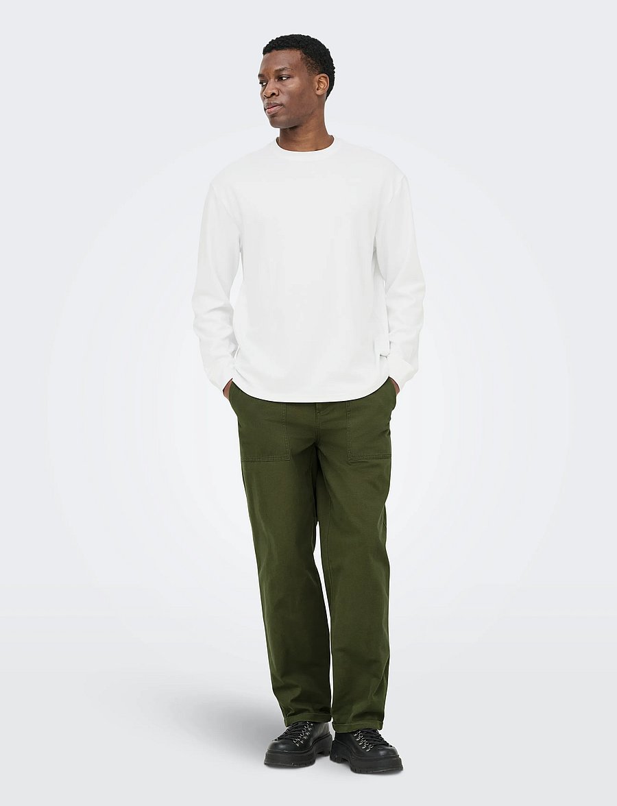 ONLY & SONS - ONSCASPIAN AIRFLEX RLX LS TEE NOOS - white - 4