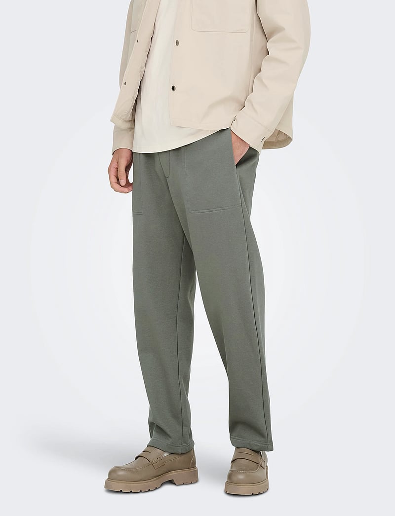 ONLY & SONS - ONSCONNOR LIFE RLX PANTS SWEAT NOOS - kollektioner - castor gray - 0