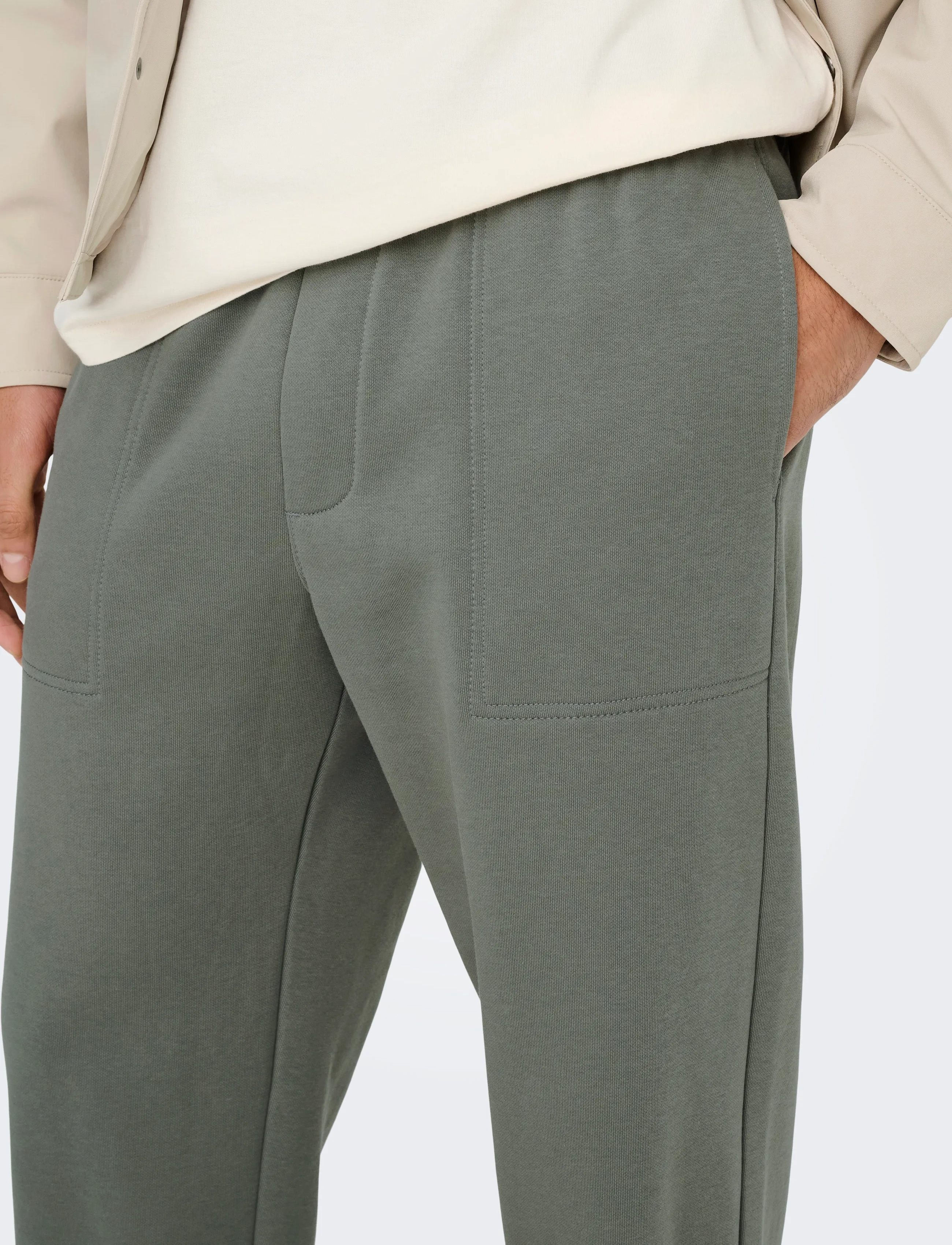 ONLY & SONS - ONSCONNOR LIFE RLX PANTS SWEAT NOOS - laveste priser - castor gray - 4
