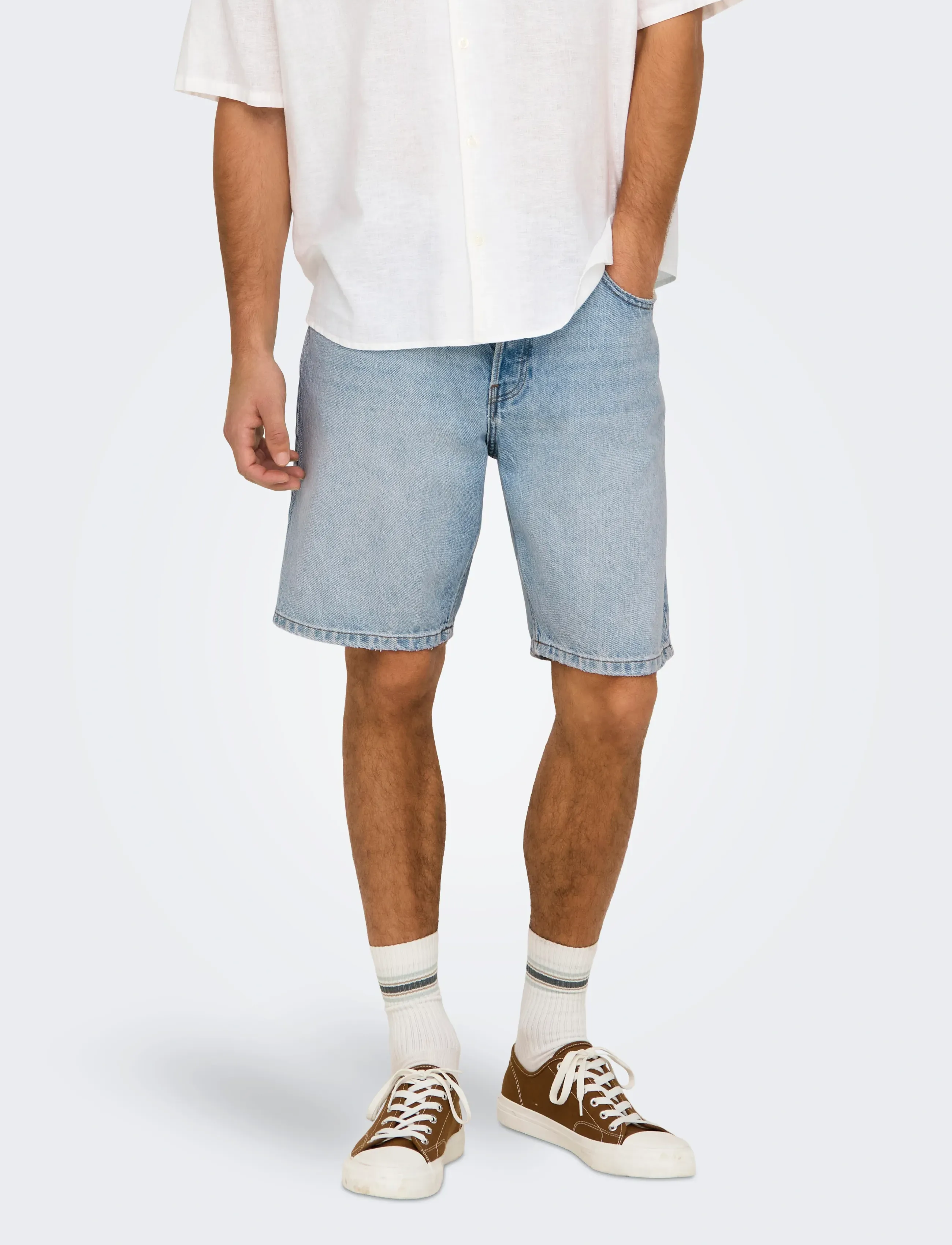 ONLY & SONS ONSEDGE LB 2041 TAI DNM SHORTS NOOS - Shorts - LIGHT BLUE DENIM / blue