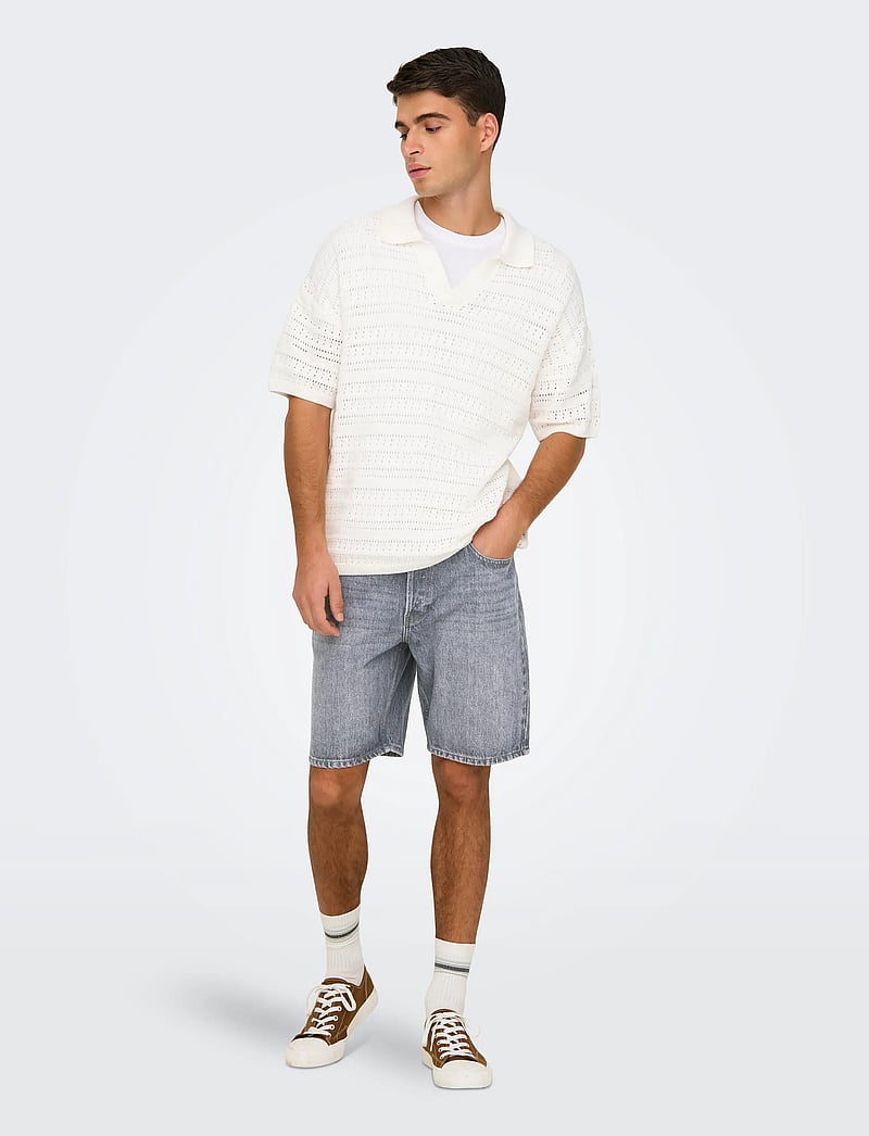 ONLY & SONS - ONSEDGE MG 2042 TAI DNM SHORTS NOOS - short en jean - medium grey denim - 0