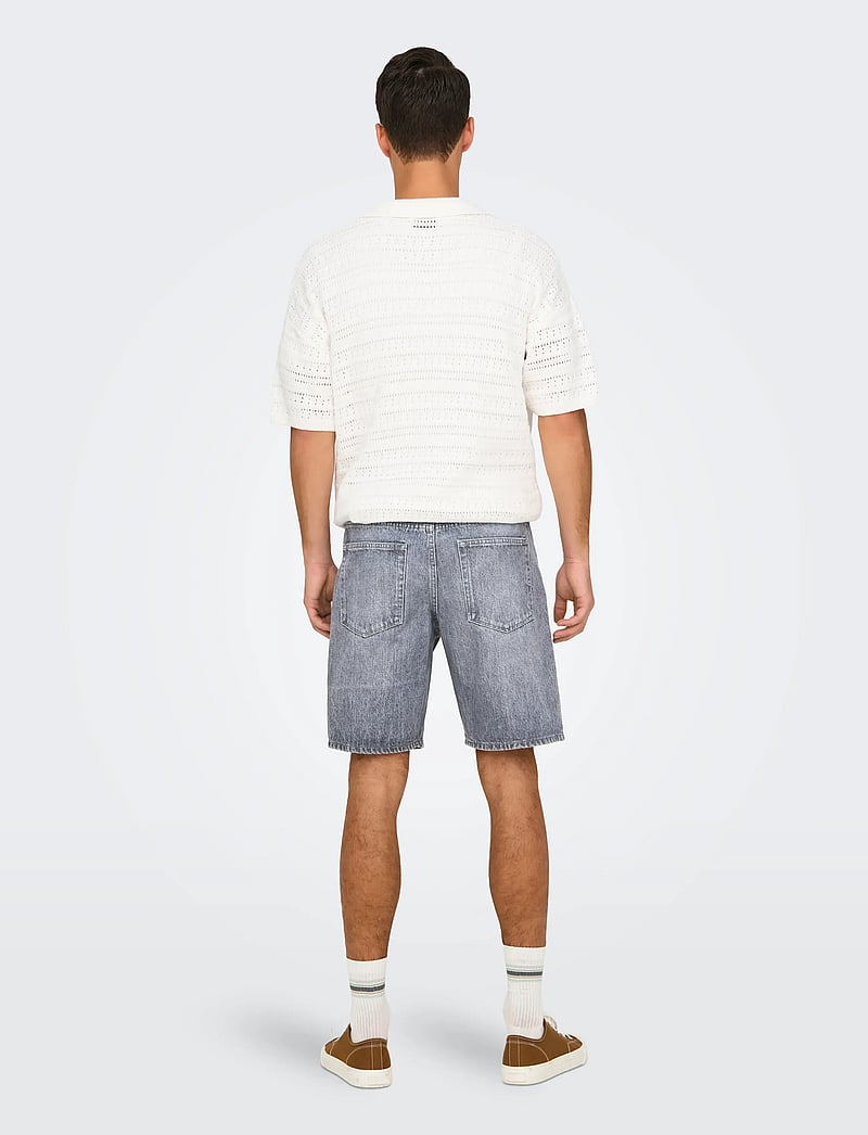 ONLY & SONS - ONSEDGE MG 2042 TAI DNM SHORTS NOOS - short en jean - medium grey denim - 3
