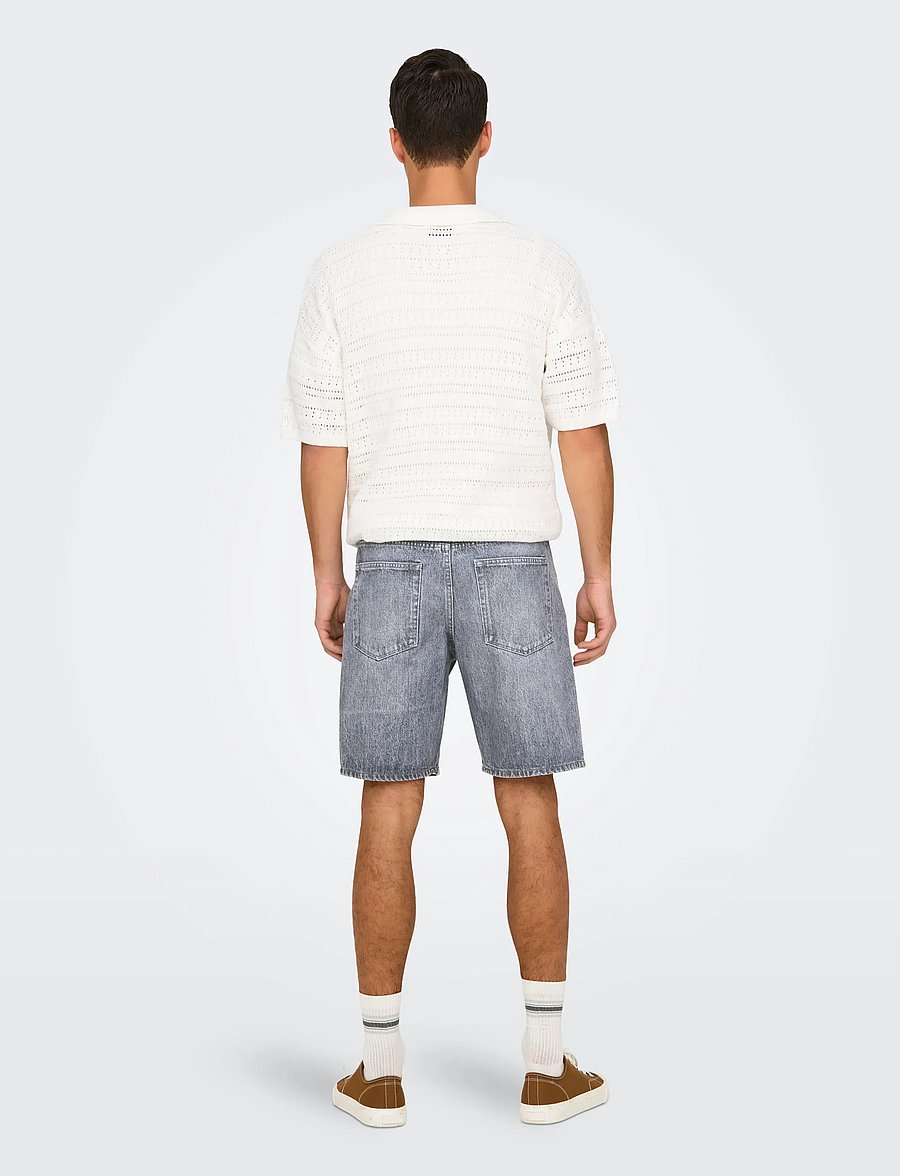 ONLY & SONS - ONSEDGE MG 2042 TAI DNM SHORTS NOOS - džinsiniai šortai - medium grey denim - 3