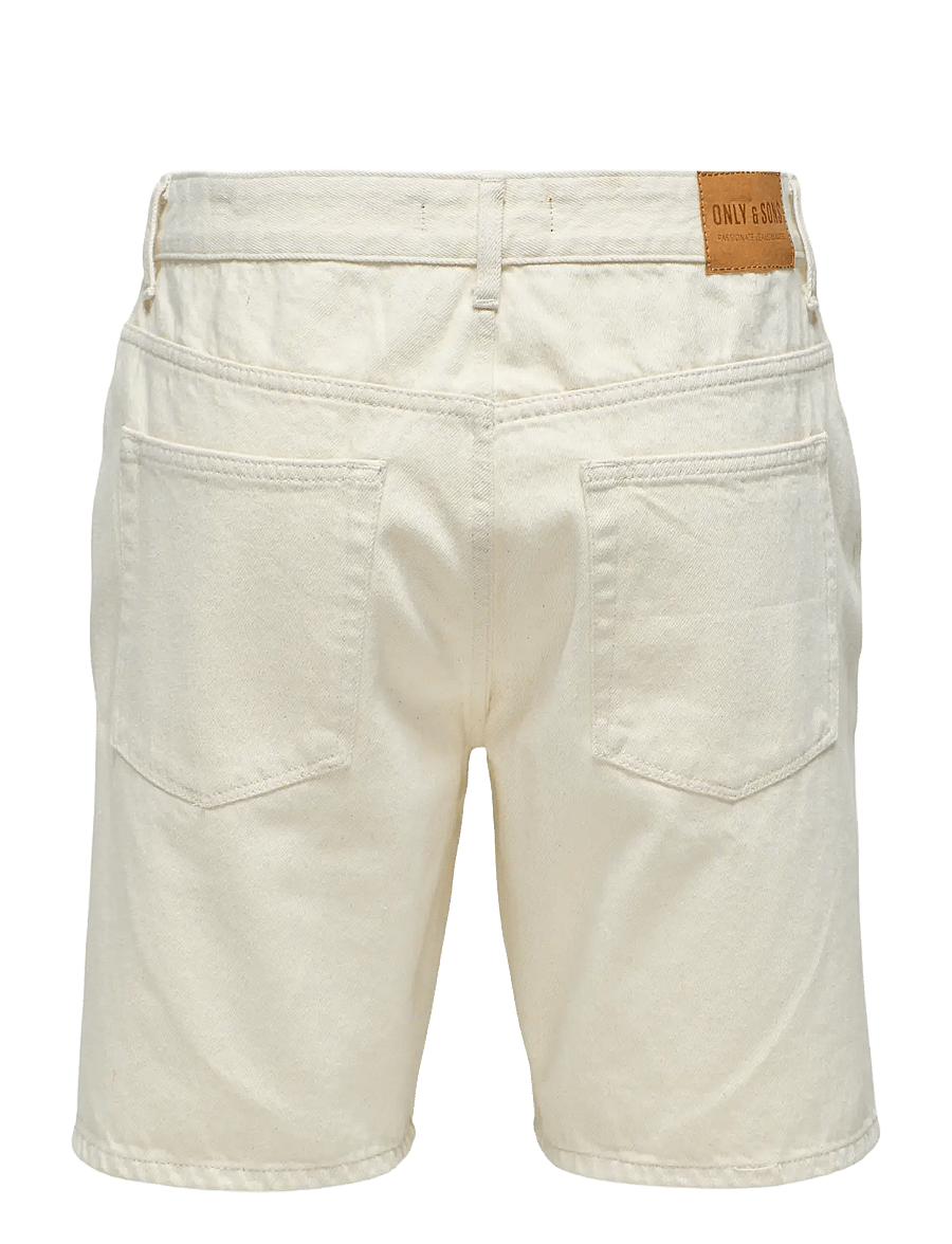 ONLY & SONS - ONSEDGE ECRU 2044 PIM DNM SHORTS NOOS - denim shorts - ecru - 2