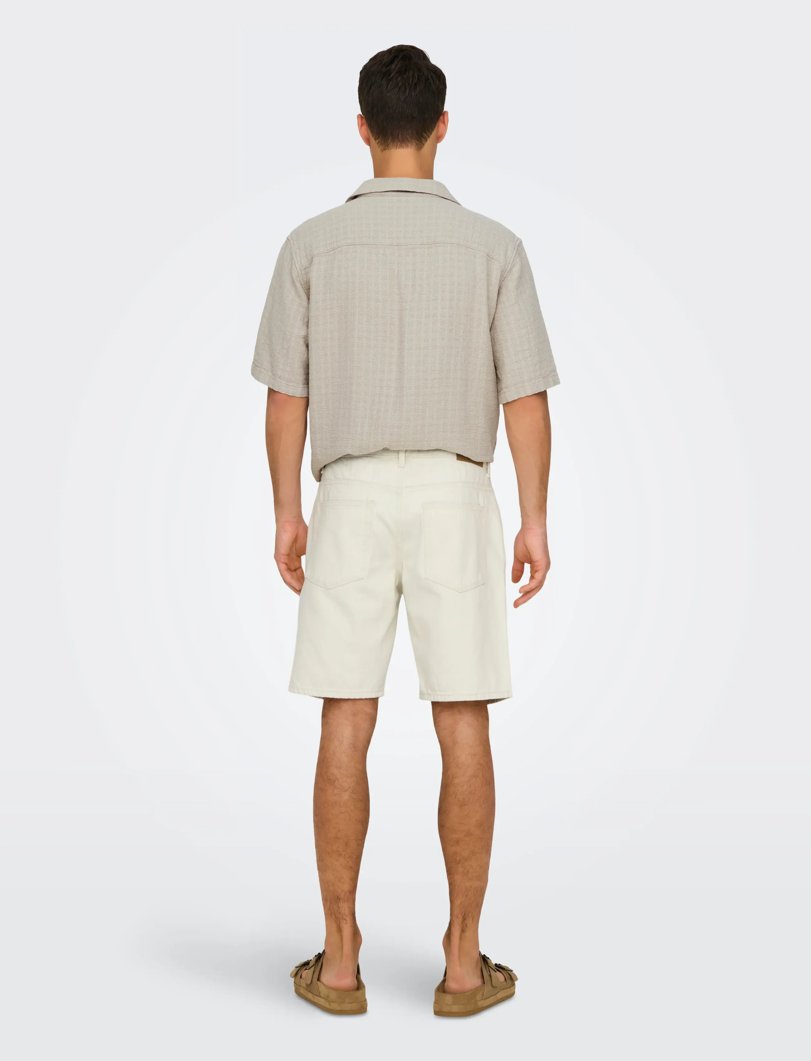 ONLY & SONS - ONSEDGE ECRU 2044 PIM DNM SHORTS NOOS - denim shorts - ecru - 3