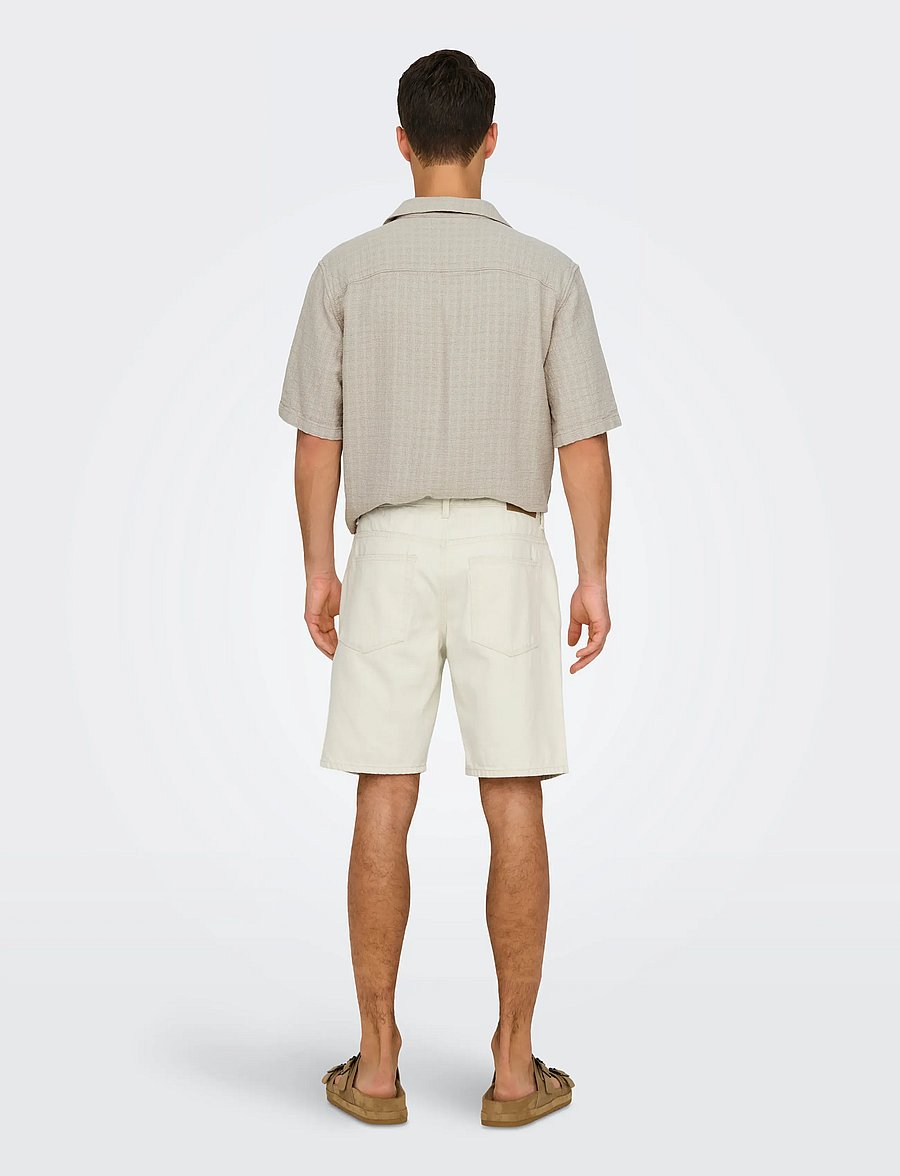 ONLY & SONS - ONSEDGE ECRU 2044 PIM DNM SHORTS NOOS - denim shorts - ecru - 3