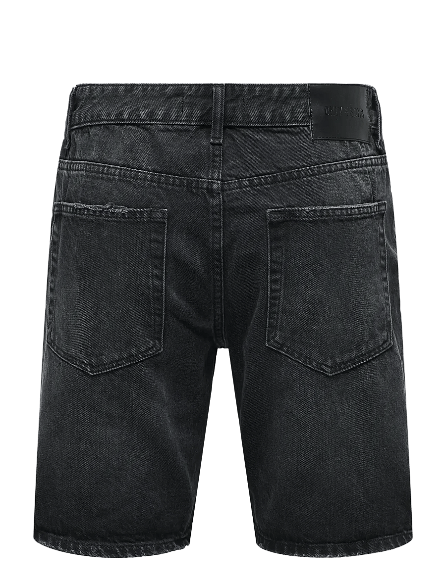 ONLY & SONS - ONSEDGE BLACK 2047 TAI DNM SHORTS NOOS - jeans shorts - black denim - 2