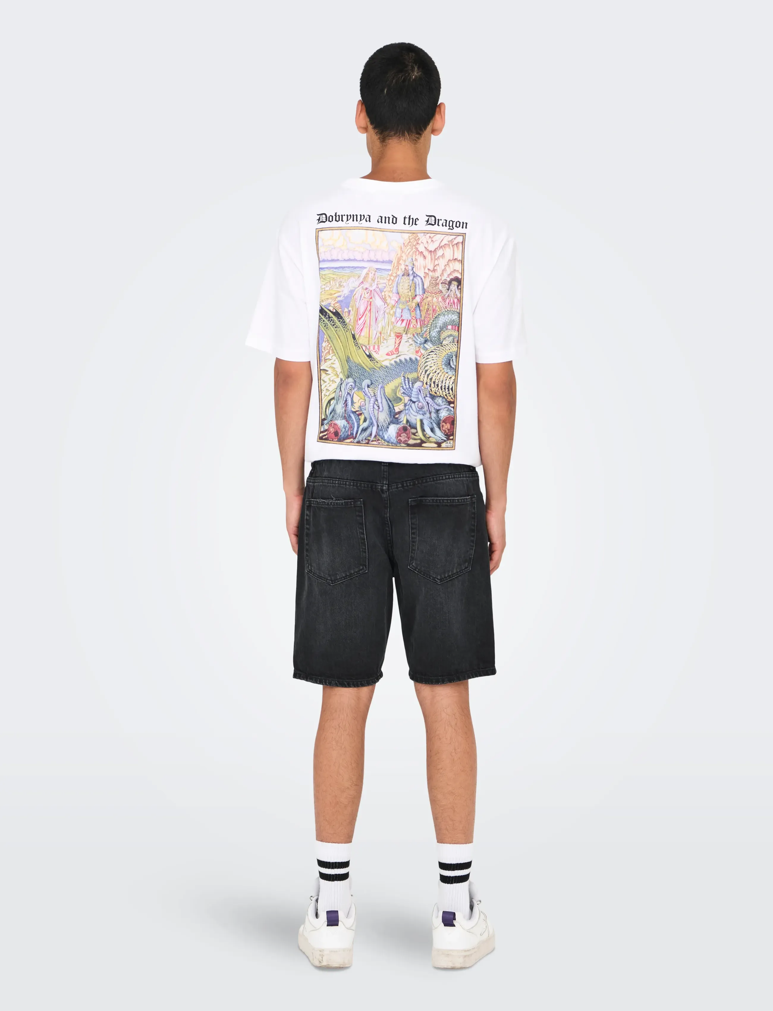 ONLY & SONS - ONSEDGE BLACK 2047 TAI DNM SHORTS NOOS - jorty - black denim - 3