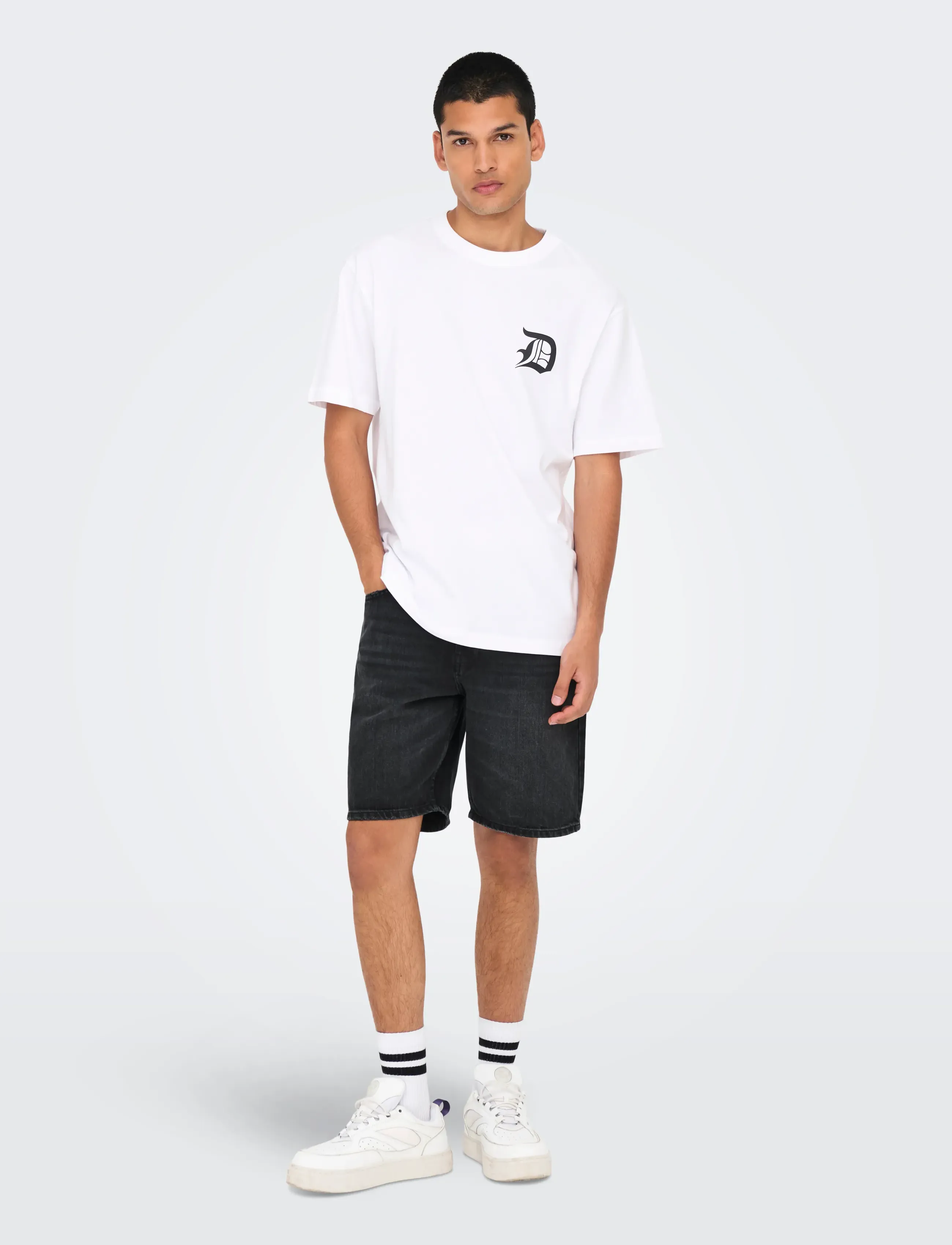 ONLY & SONS - ONSEDGE BLACK 2047 TAI DNM SHORTS NOOS - jorty - black denim - 5