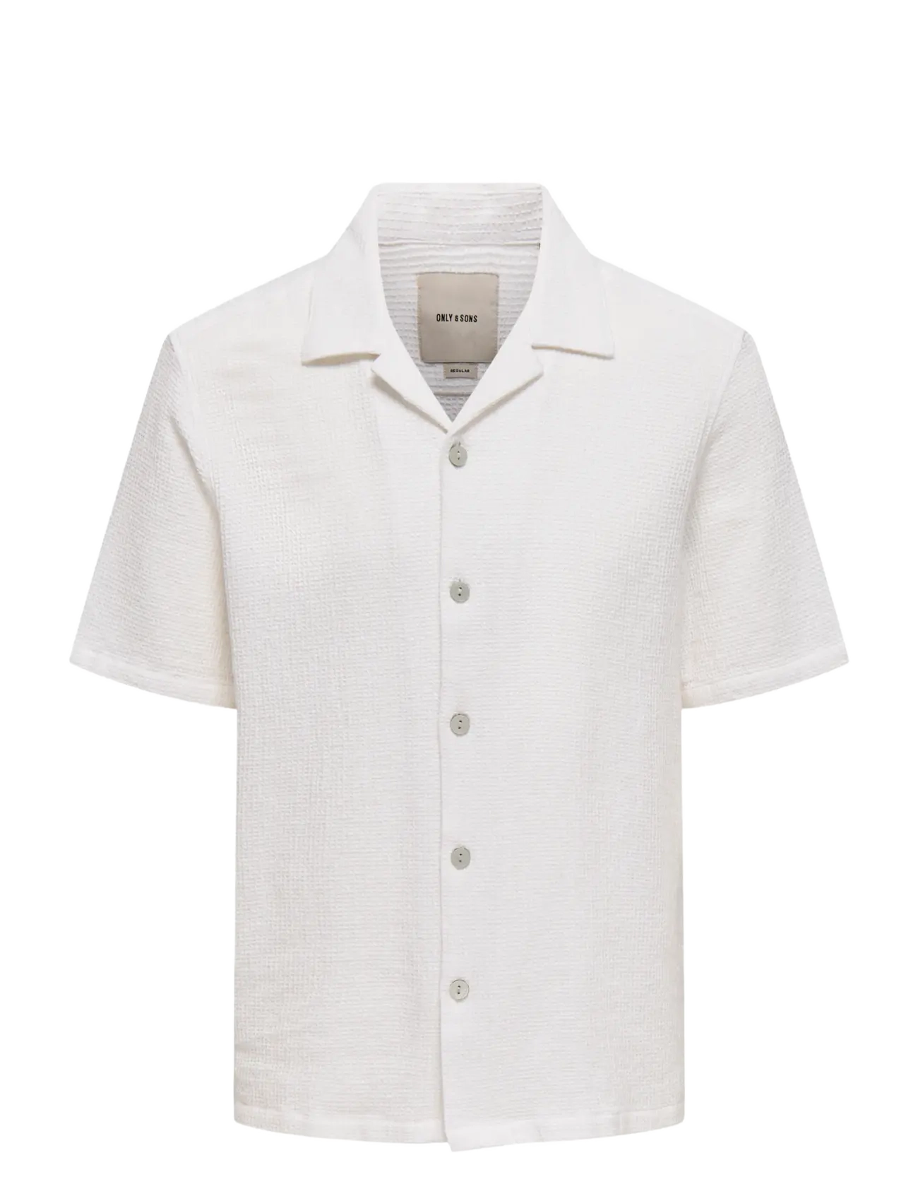 ONLY & SONS - ONSBERTIL WAFFLE SS RESORT SHIRT - kurzarmhemden - bright white - 0