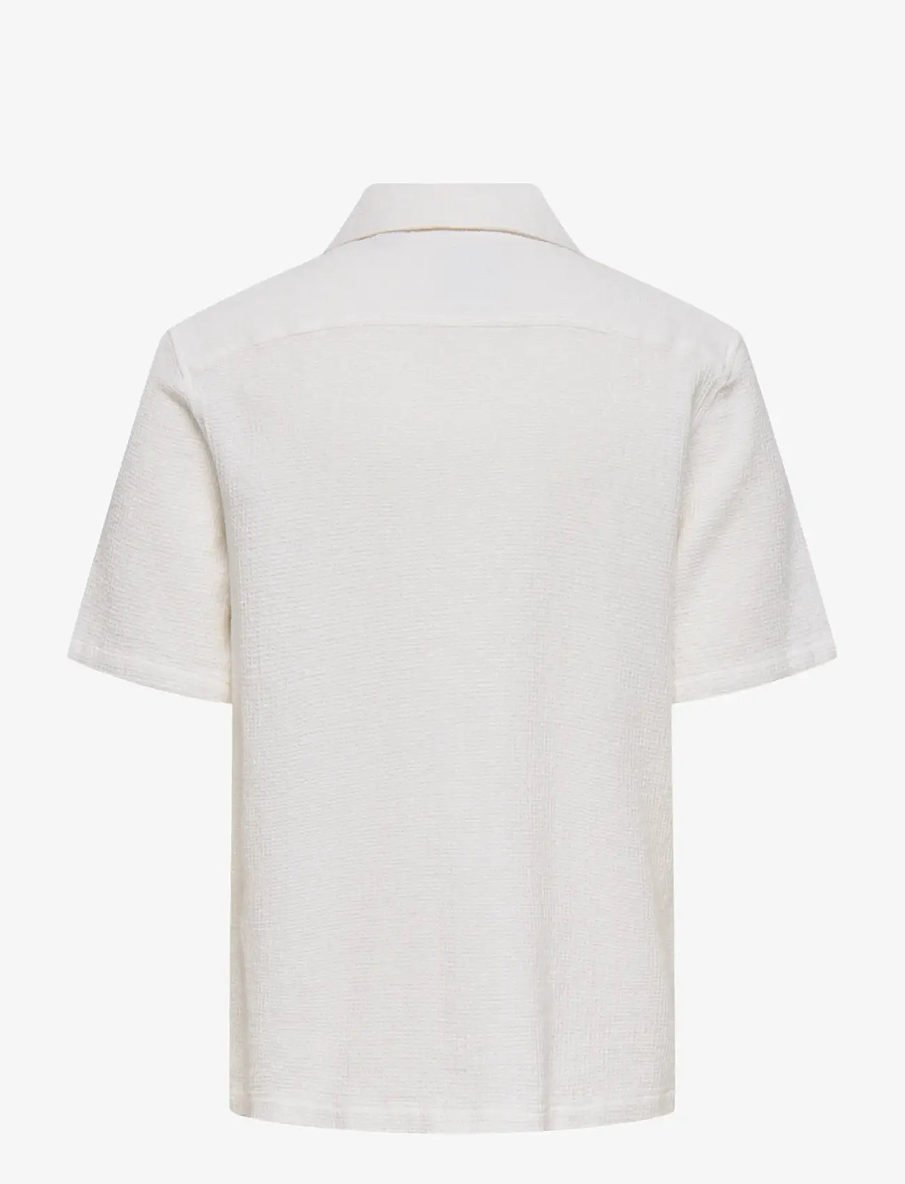 ONLY & SONS - ONSBERTIL WAFFLE SS RESORT SHIRT - stutterma skyrtur - bright white - 1
