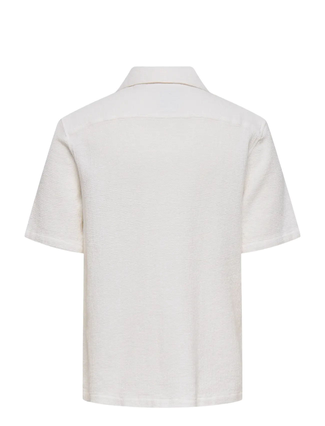 ONLY & SONS - ONSBERTIL WAFFLE SS RESORT SHIRT - kurzarmhemden - bright white - 1