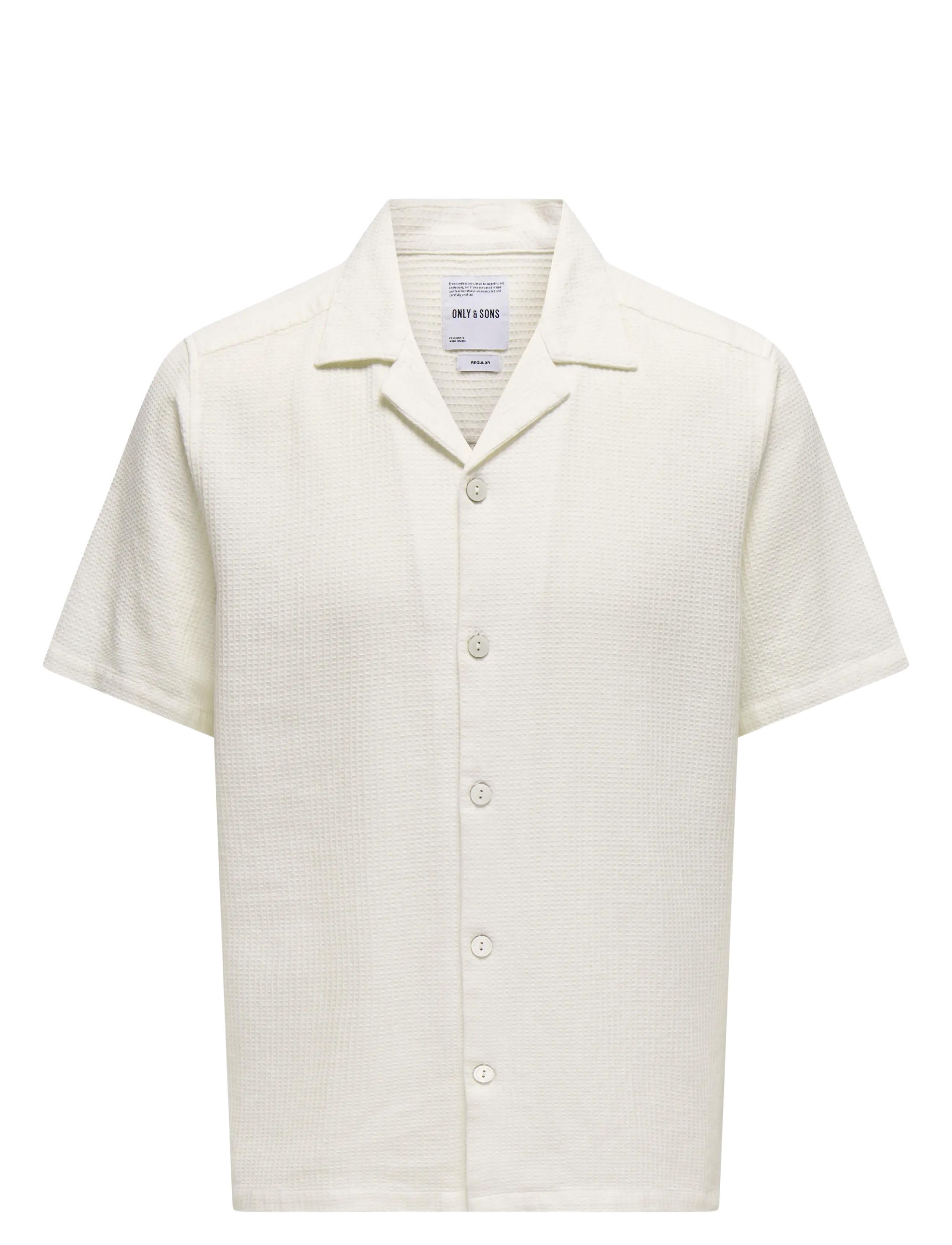 ONLY & SONS ONSBERTIL WAFFLE SS RESORT SHIRT - Kauluspaidat - CLOUD DANCER / white
