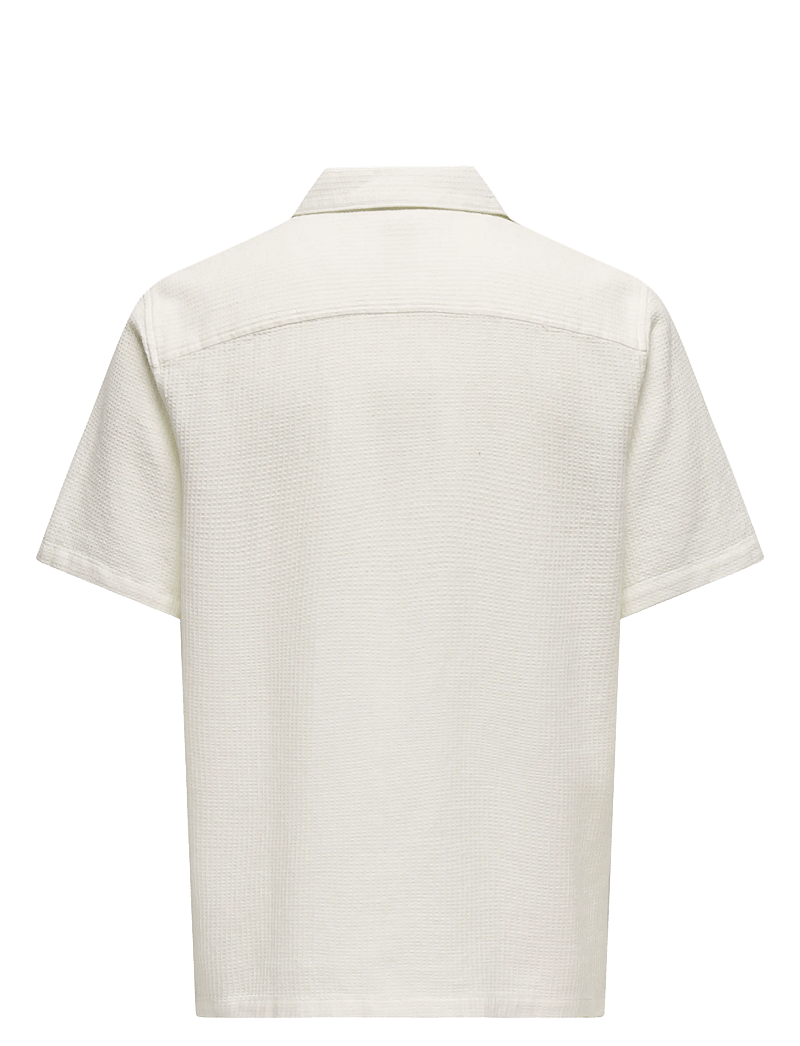 ONLY & SONS - ONSBERTIL WAFFLE SS RESORT SHIRT - kurzarmhemden - cloud dancer - 2