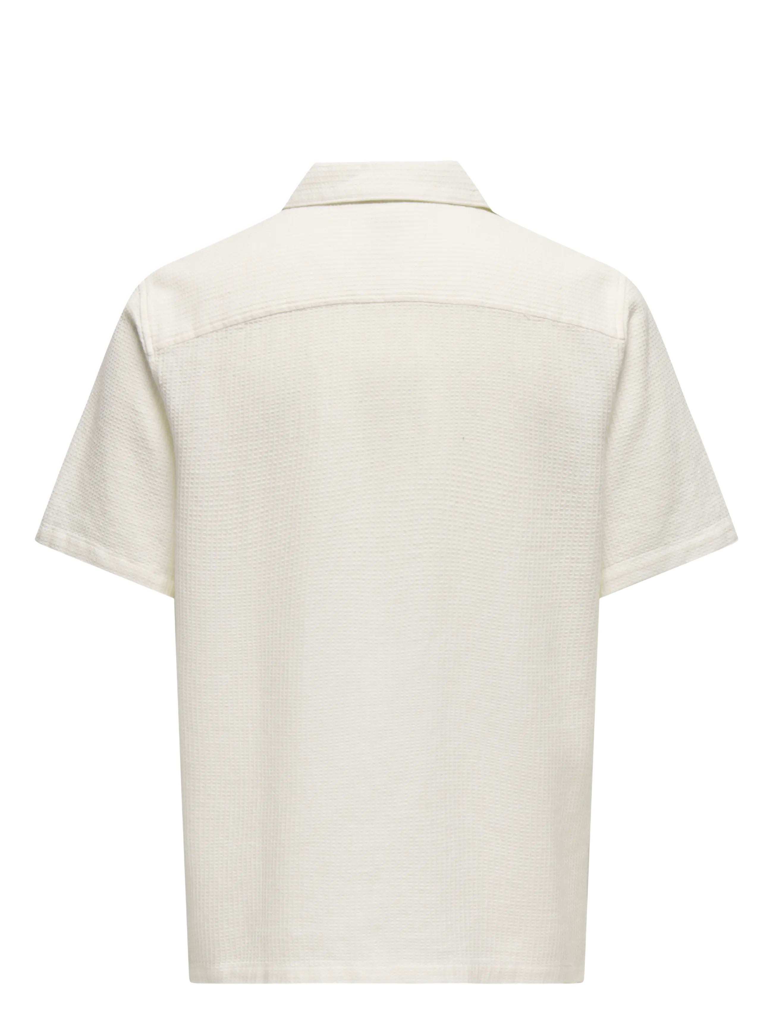 ONLY & SONS - ONSBERTIL WAFFLE SS RESORT SHIRT - chemises à manches courtes - cloud dancer - 2
