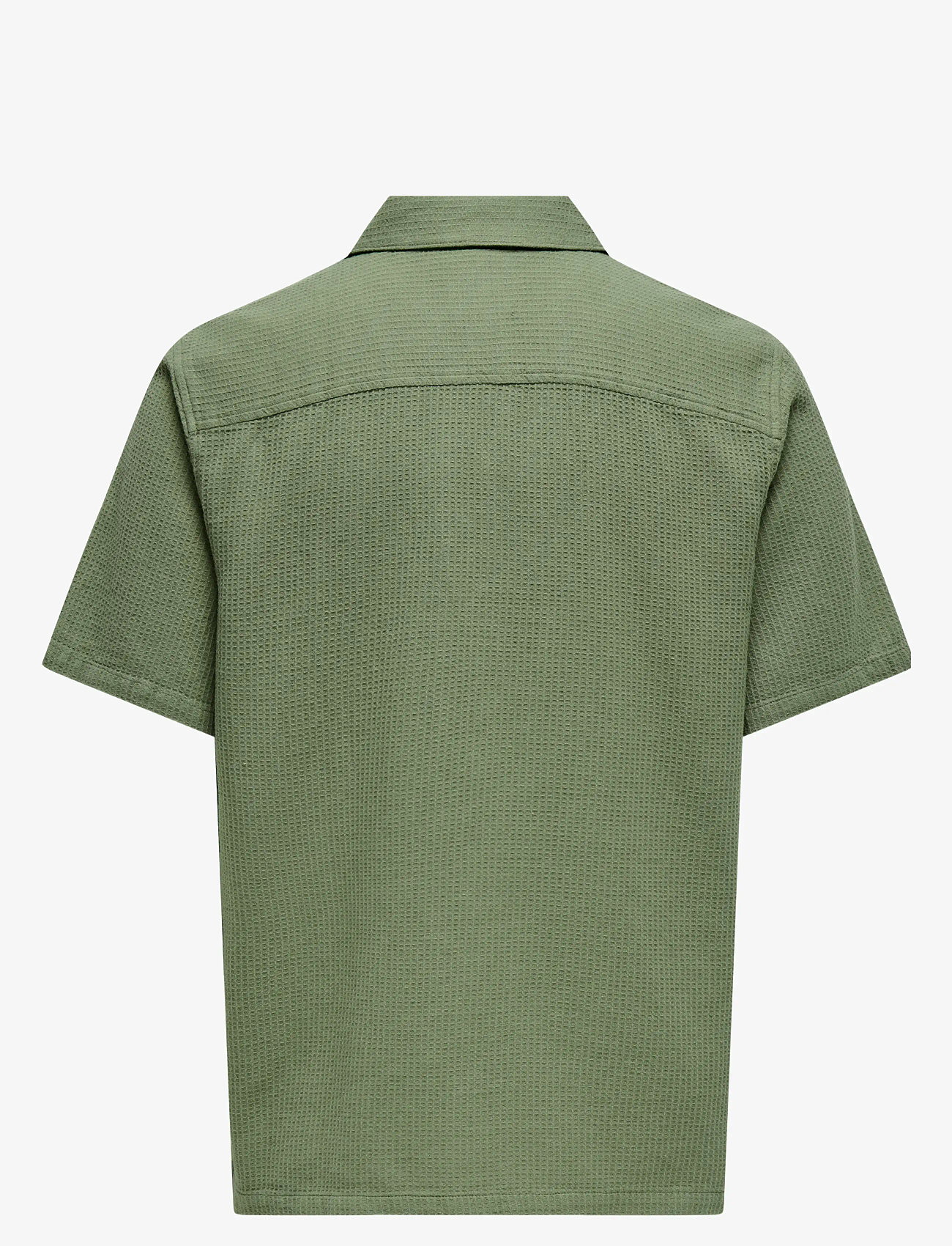 ONLY & SONS - ONSBERTIL WAFFLE SS RESORT SHIRT - kortærmede skjorter - deep lichen green - 2