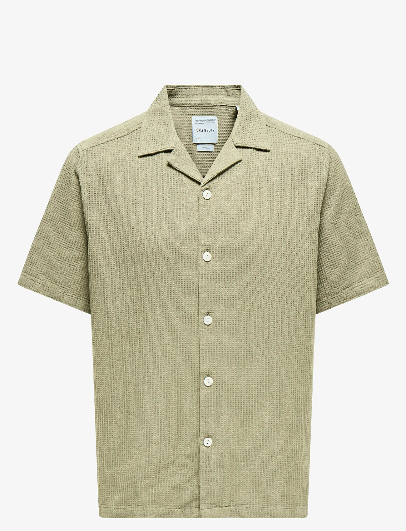 ONLY & SONS - ONSBERTIL WAFFLE SS RESORT SHIRT - short-sleeved shirts - twill - 1
