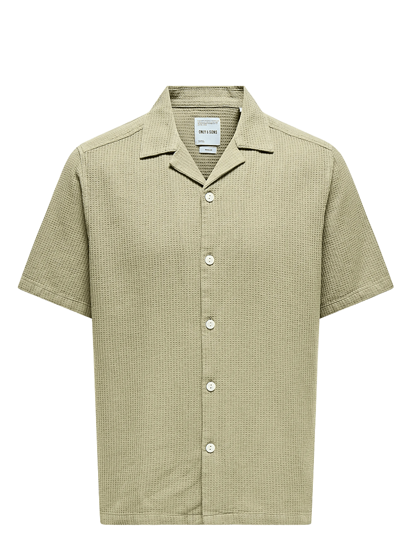 ONLY & SONS - ONSBERTIL WAFFLE SS RESORT SHIRT - short-sleeved shirts - twill - 1
