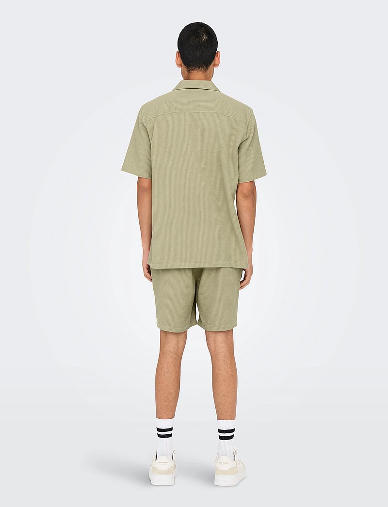 ONLY & SONS - ONSBERTIL WAFFLE SS RESORT SHIRT - short-sleeved shirts - twill - 3