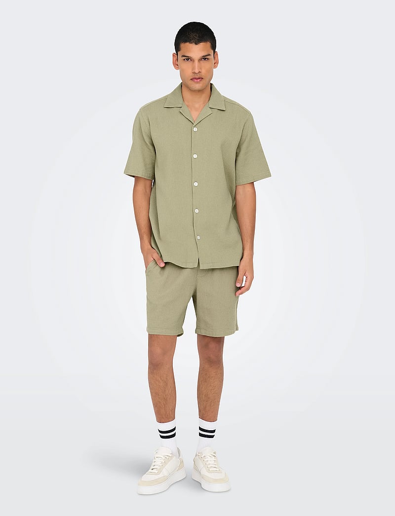 ONLY & SONS - ONSBERTIL WAFFLE SS RESORT SHIRT - short-sleeved shirts - twill - 4