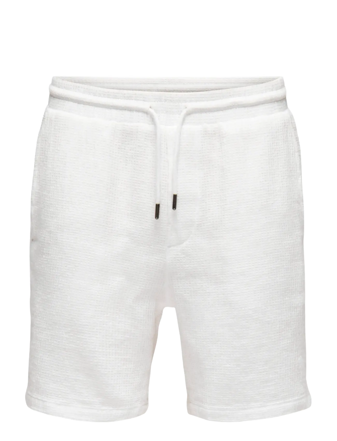 ONLY & SONS Onsbertil Waffle Shorts, XL, White, Shorts > Afslappet, Herre