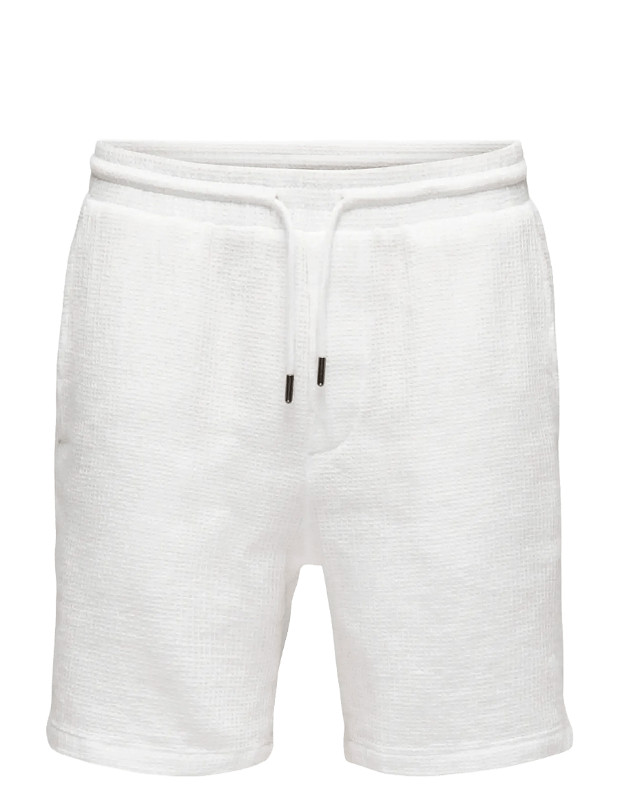 ONLY & SONS - ONSBERTIL WAFFLE SHORTS - freizeitshorts - bright white - 0