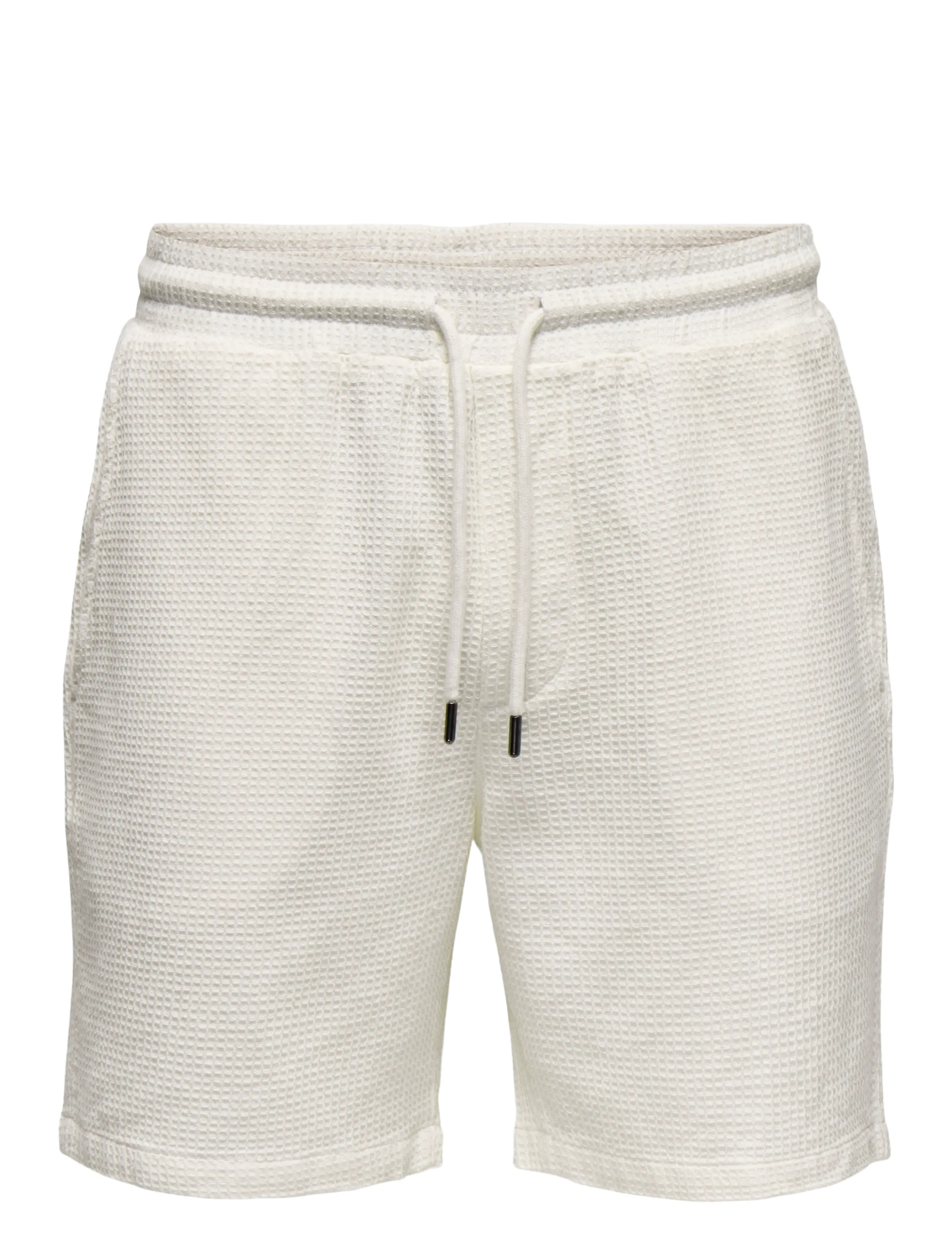 ONLY & SONS Onsbertil Waffle Shorts Weiß - XXL - Herren