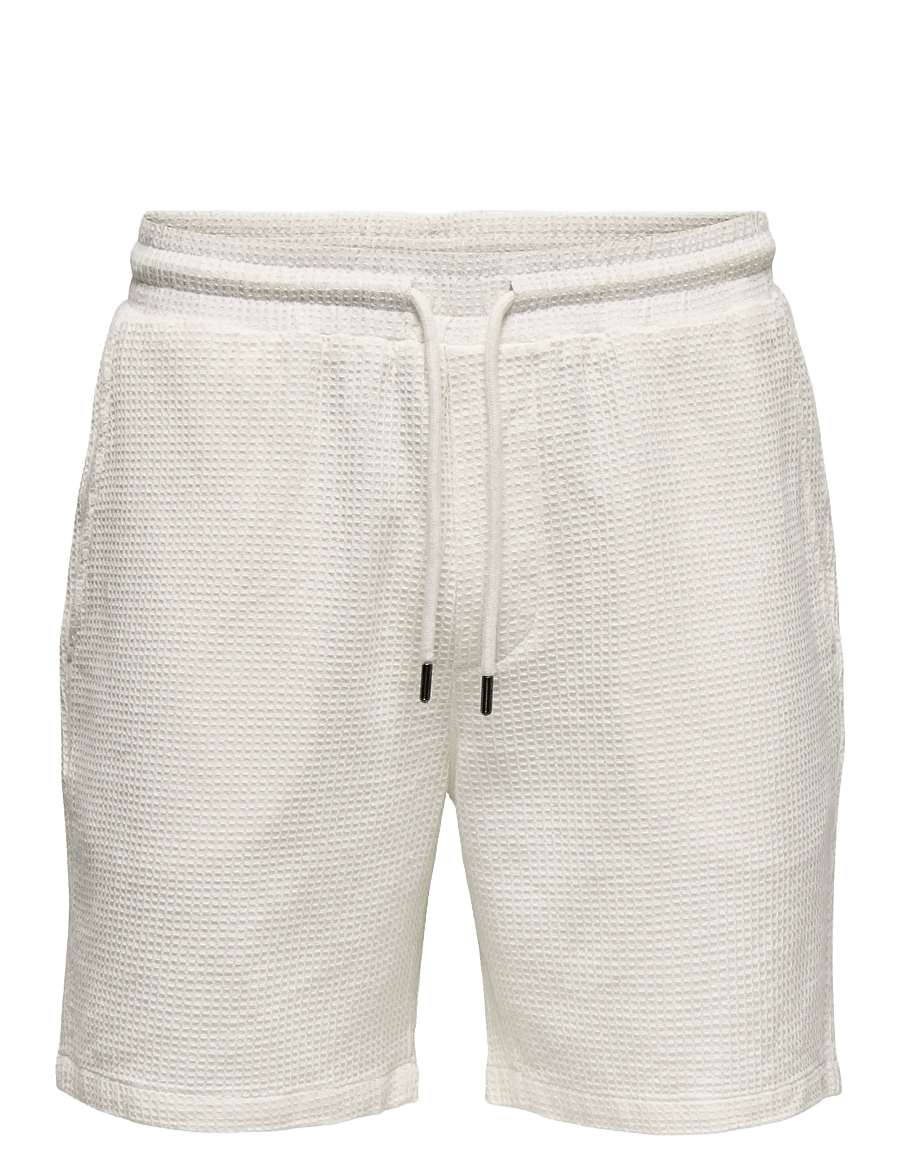 ONLY & SONS - ONSBERTIL WAFFLE SHORTS - casual shorts - cloud dancer - 1