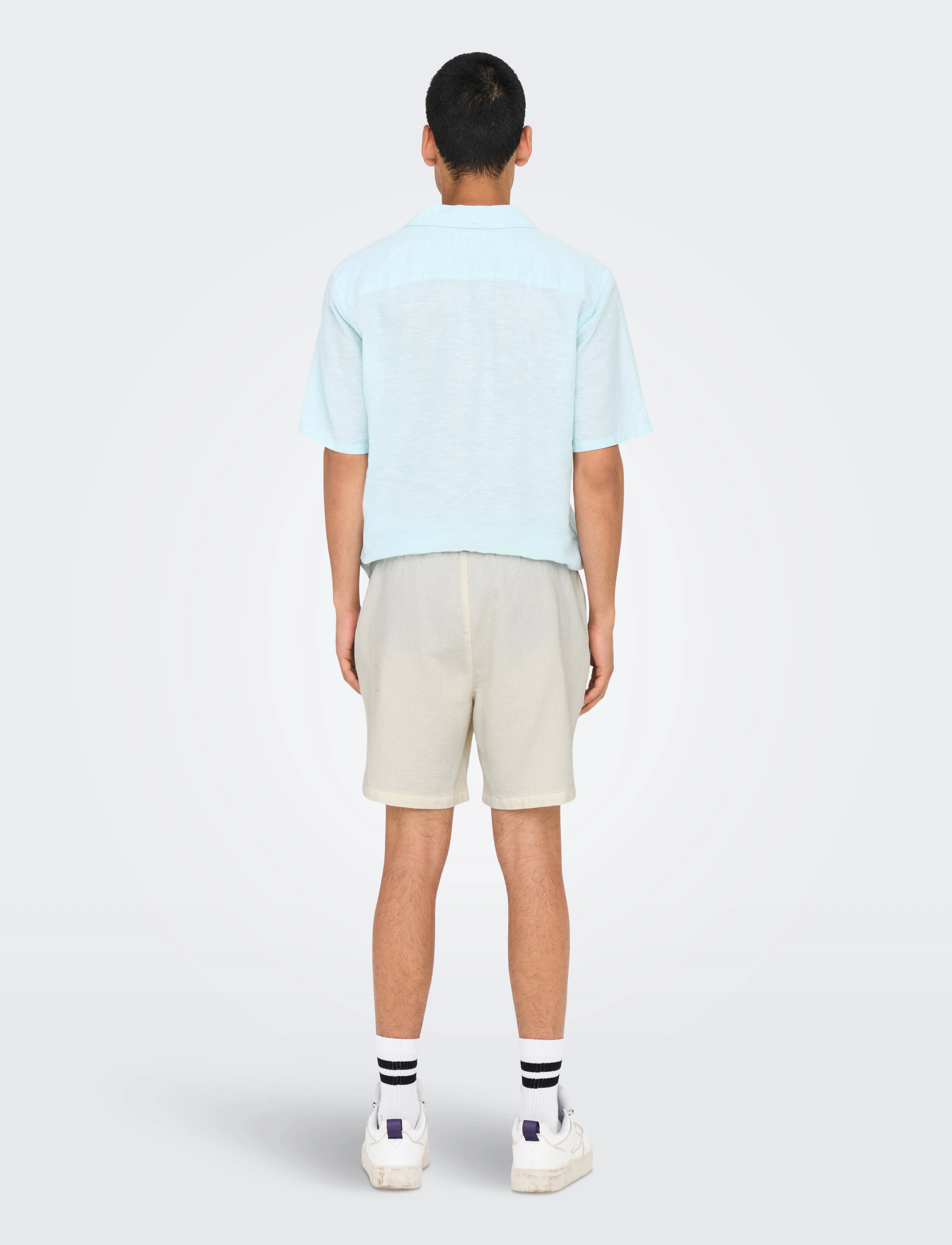 ONLY & SONS - ONSBERTIL WAFFLE SHORTS - lühikesed vabaajapüksid - cloud dancer - 3