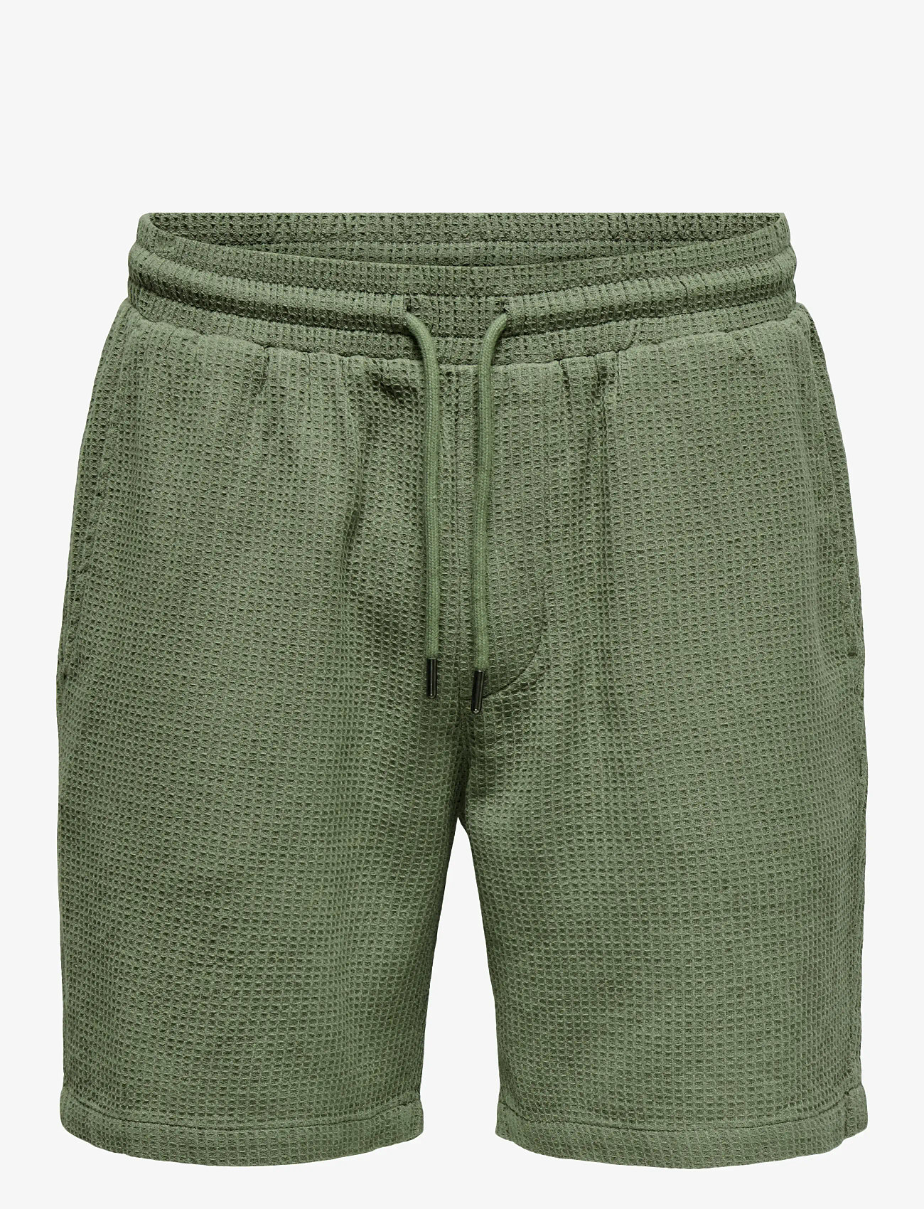 ONLY & SONS - ONSBERTIL WAFFLE SHORTS - casual shorts - deep lichen green - 0