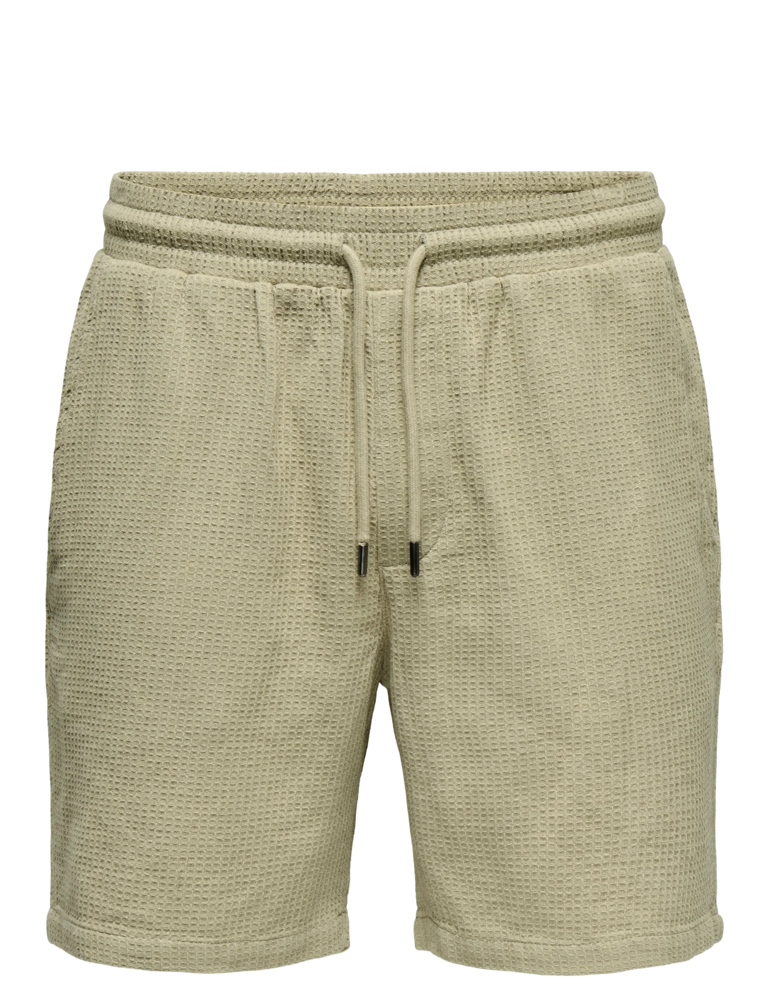 ONLY & SONS Onsbertil Waffle Shorts Grün - L - Herren