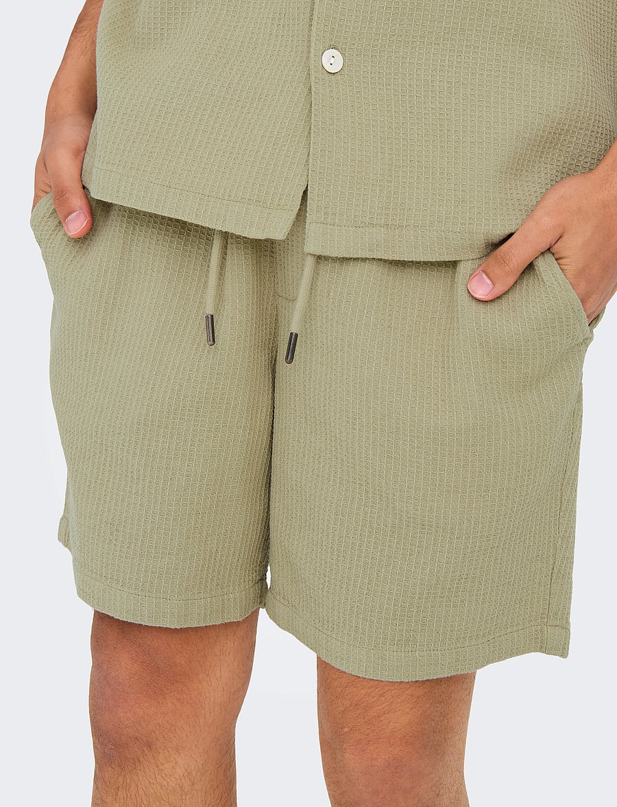 ONLY & SONS - ONSBERTIL WAFFLE SHORTS - vabaaja lühikesed püksid - twill - 4
