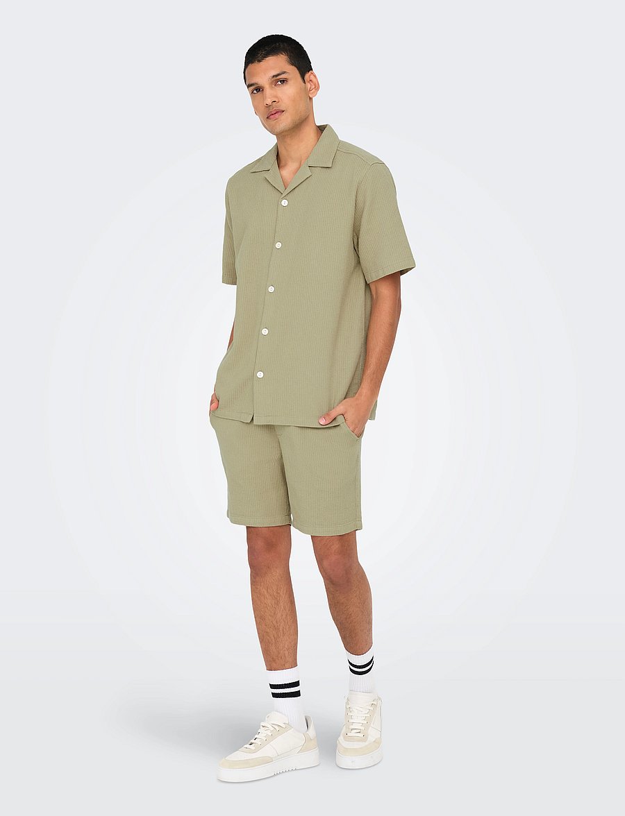 ONLY & SONS - ONSBERTIL WAFFLE SHORTS - vabaaja lühikesed püksid - twill - 5