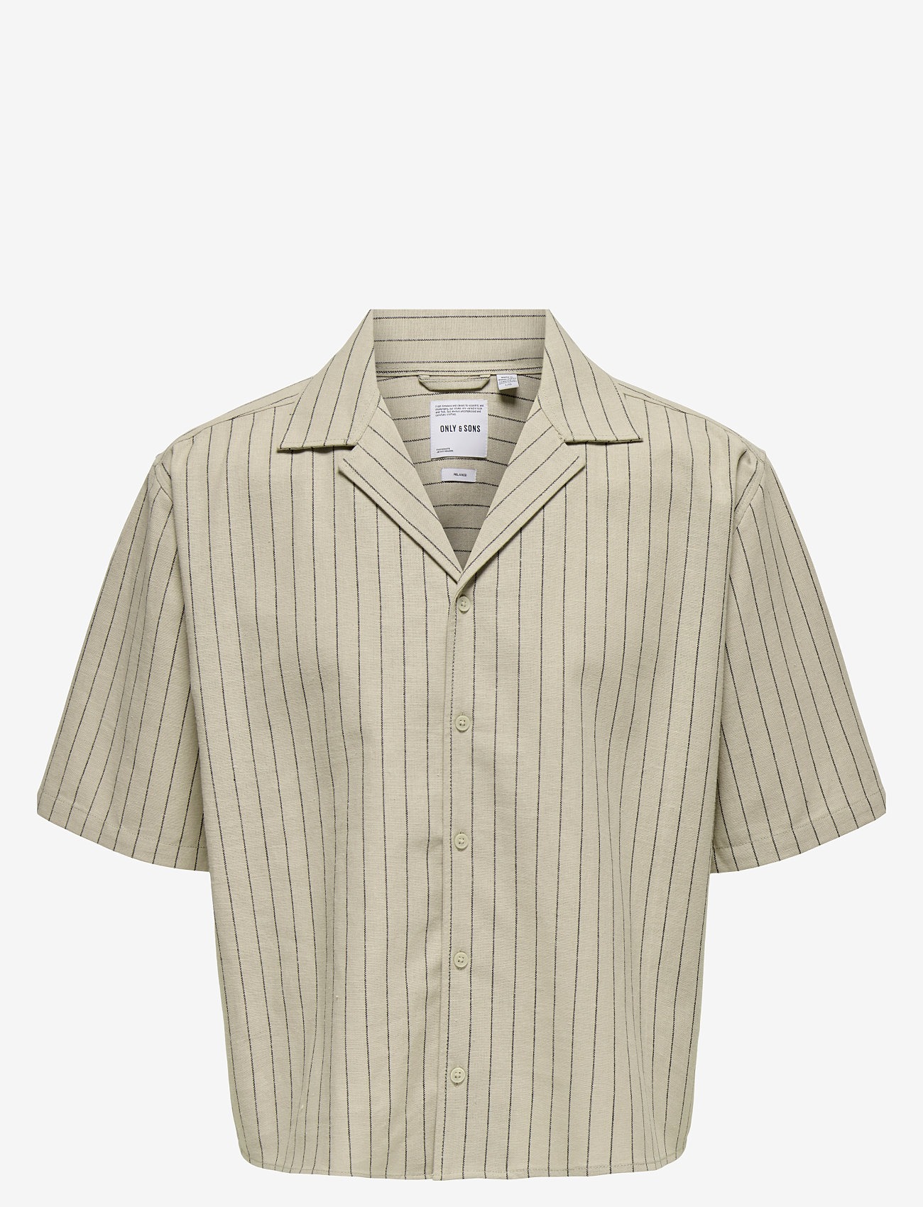 ONLY & SONS - ONSEMILO RLX SS LINEN RESORT SHIRT 0256 - hørskjorter - silver lining - 0