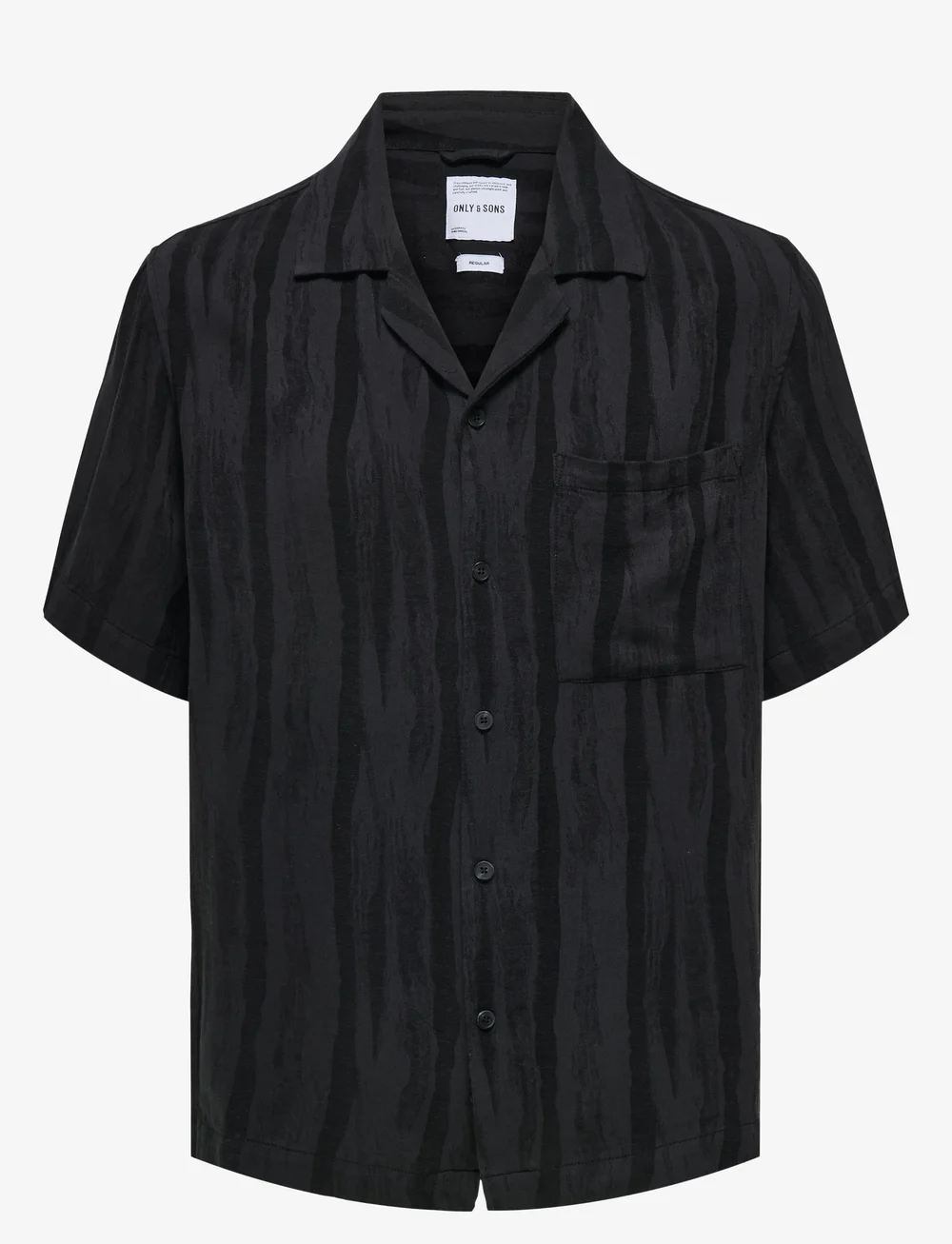 ONLY & SONS - ONSROBERT SS RESORT LINEN SHIRT 0253 - linnen overhemden - black - 0