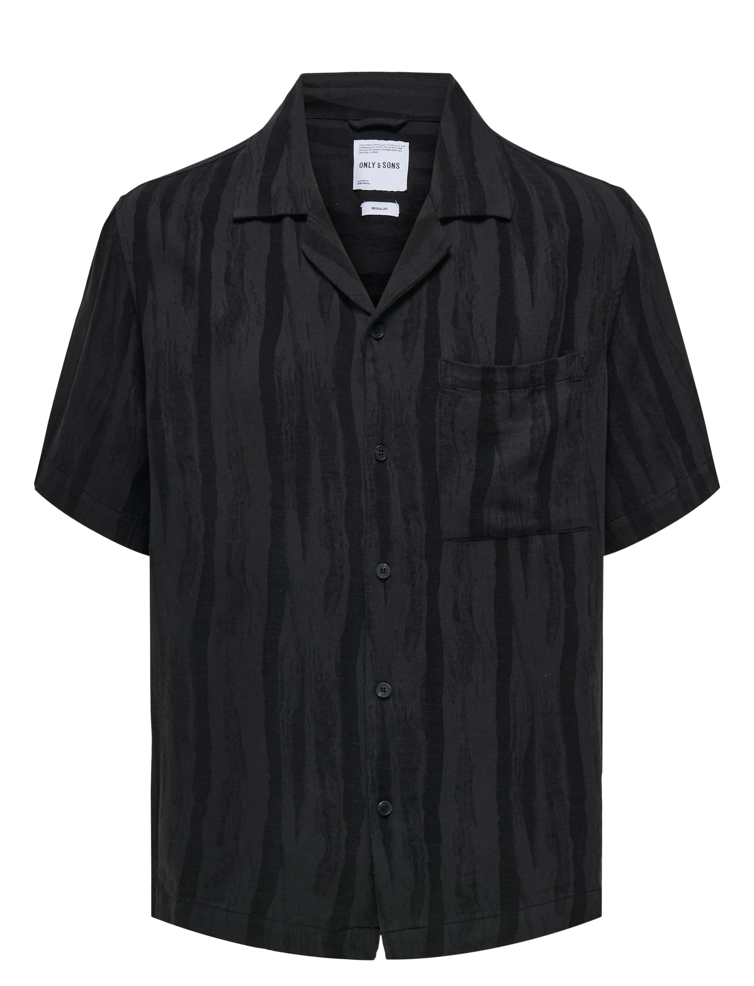 ONLY & SONS ONSROBERT SS RESORT LINEN SHIRT 0253 - Skjorter - BLACK / black