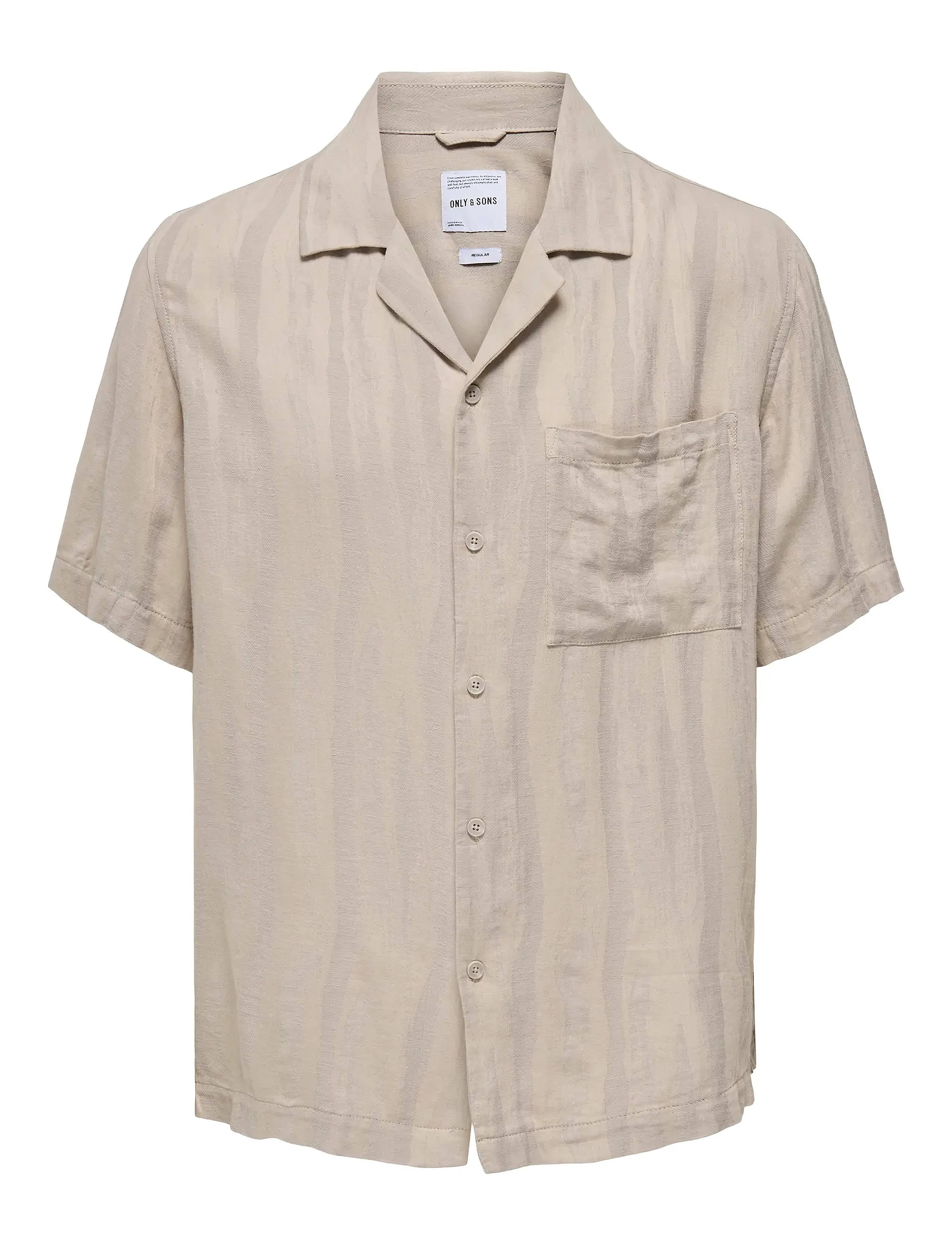 ONLY & SONS ONSROBERT SS RESORT LINEN SHIRT 0253 - Skjorter - SILVER LINING / beige