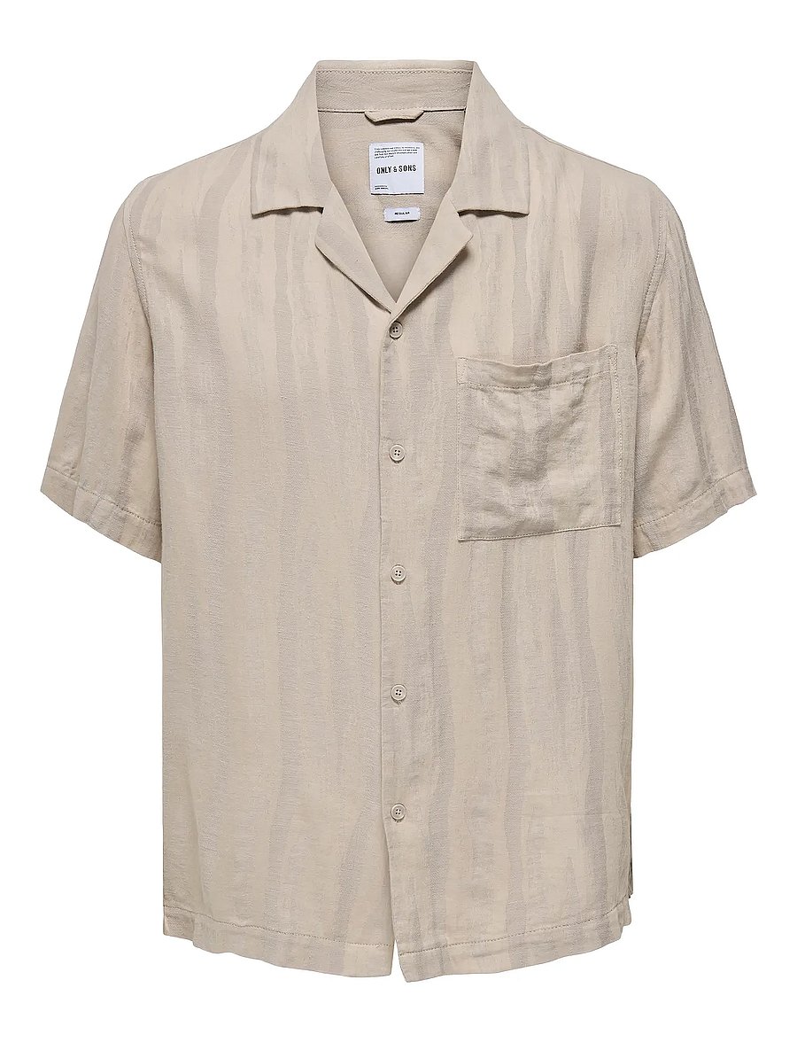 ONLY & SONS - ONSROBERT SS RESORT LINEN SHIRT 0253 - leinenhemden - silver lining - 0
