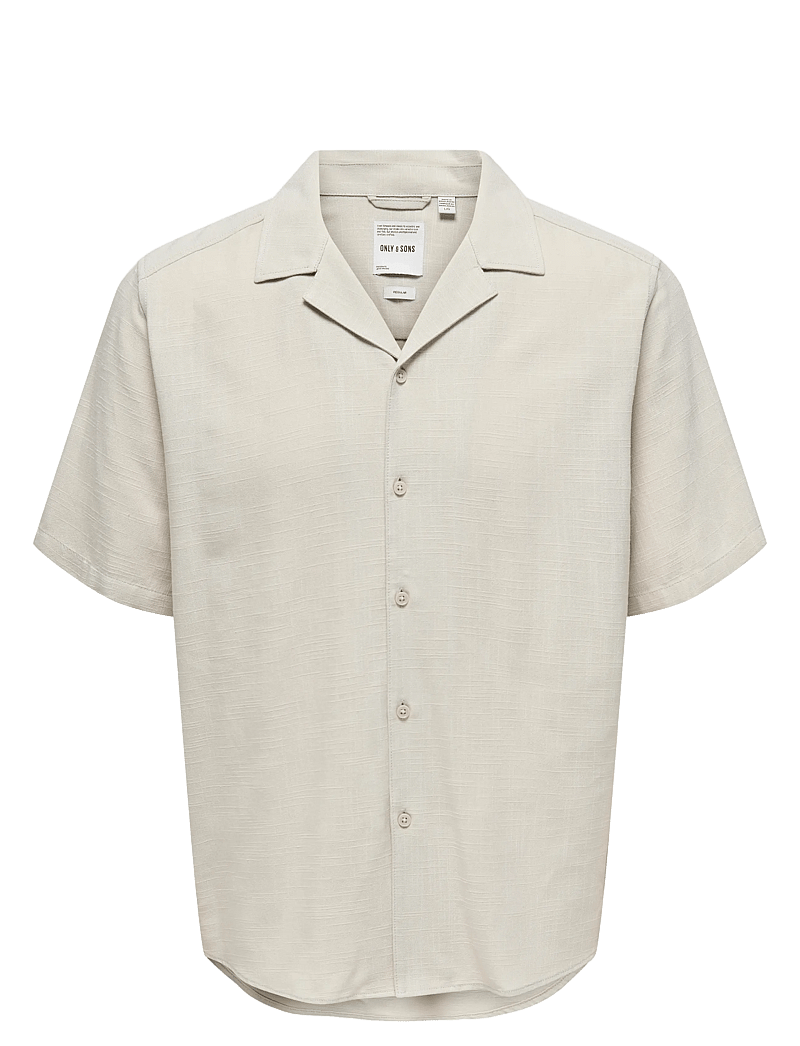 ONLY & SONS - ONSJANNICK STRUCTURE SS RESORT SHIRT - lühikeste varrukatega särgid - silver lining - 0