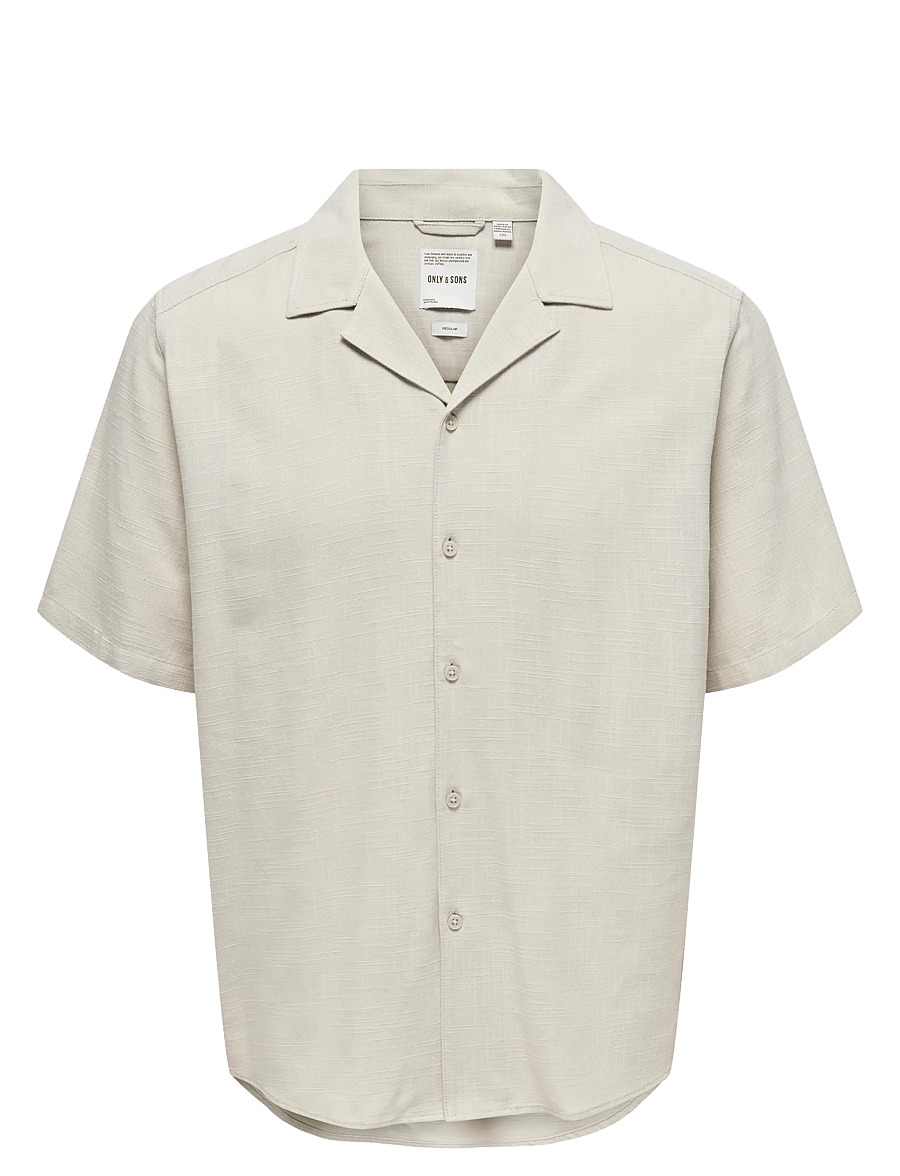 ONLY & SONS - ONSJANNICK STRUCTURE SS RESORT SHIRT - kortærmede skjorter - silver lining - 1