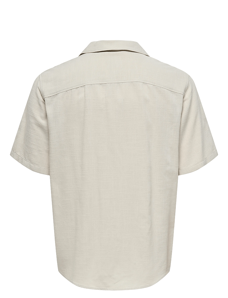 ONLY & SONS - ONSJANNICK STRUCTURE SS RESORT SHIRT - lühikeste varrukatega särgid - silver lining - 1