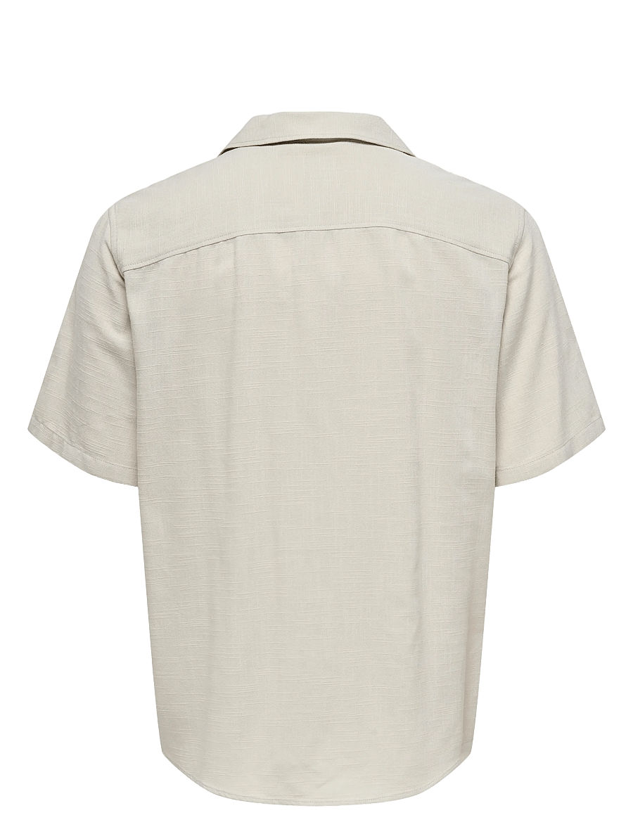 ONLY & SONS - ONSJANNICK STRUCTURE SS RESORT SHIRT - kortærmede skjorter - silver lining - 2