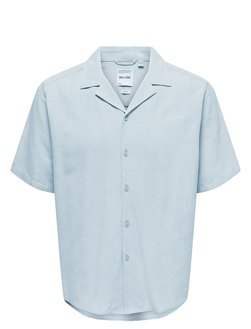 ONLY & SONS - ONSJANNICK STRUCTURE SS RESORT SHIRT - kurzarmhemden - skyway - 0