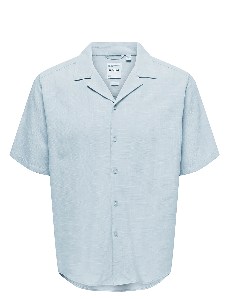 ONLY & SONS - ONSJANNICK STRUCTURE SS RESORT SHIRT - kortærmede skjorter - skyway - 1