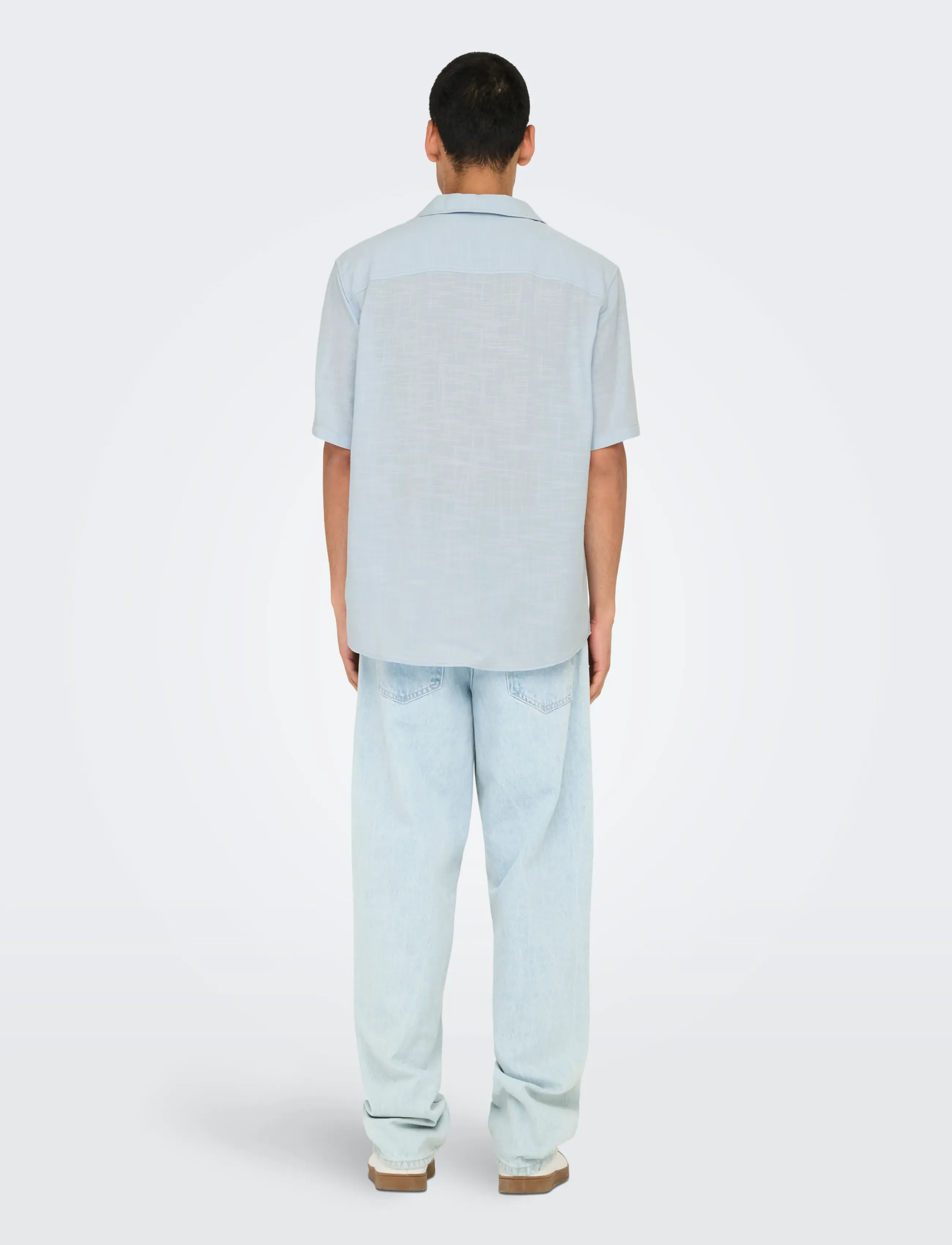 ONLY & SONS - ONSJANNICK STRUCTURE SS RESORT SHIRT - short-sleeved shirts - skyway - 3